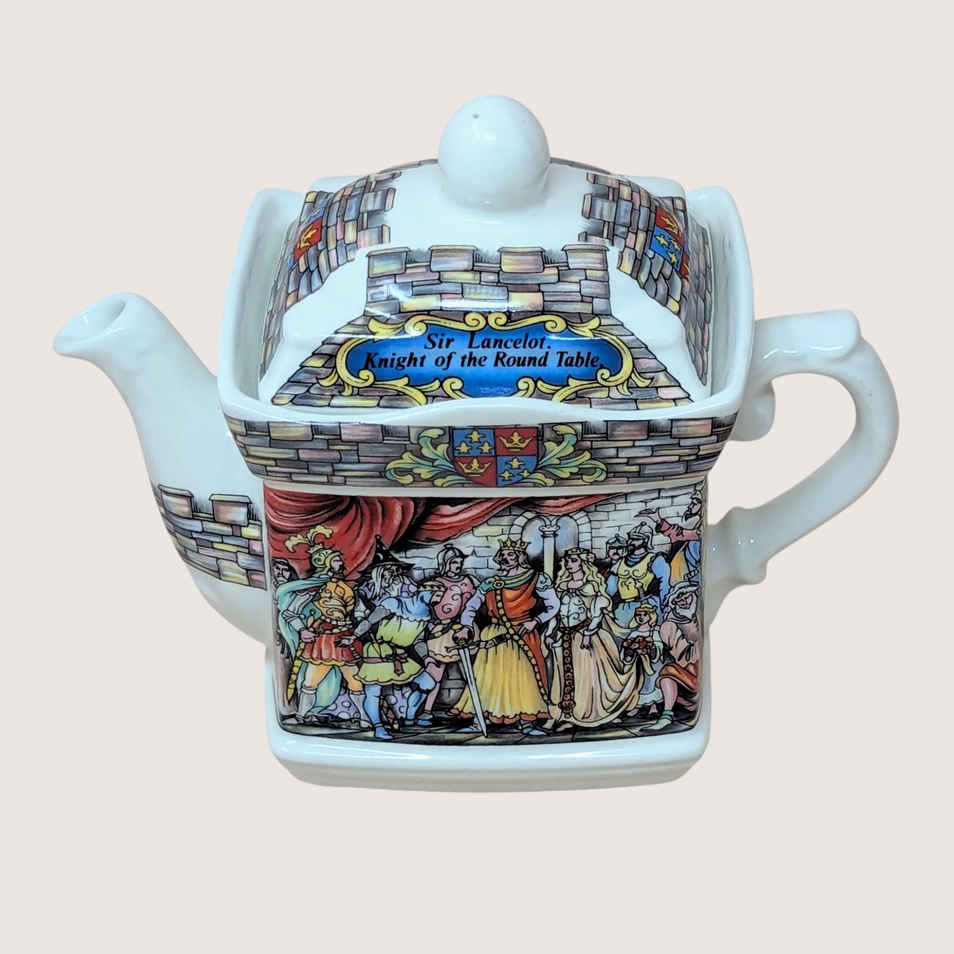 1990s Sadler King Arthur Camelot Sir Lancelot Porcelain Novelty Teapot 
