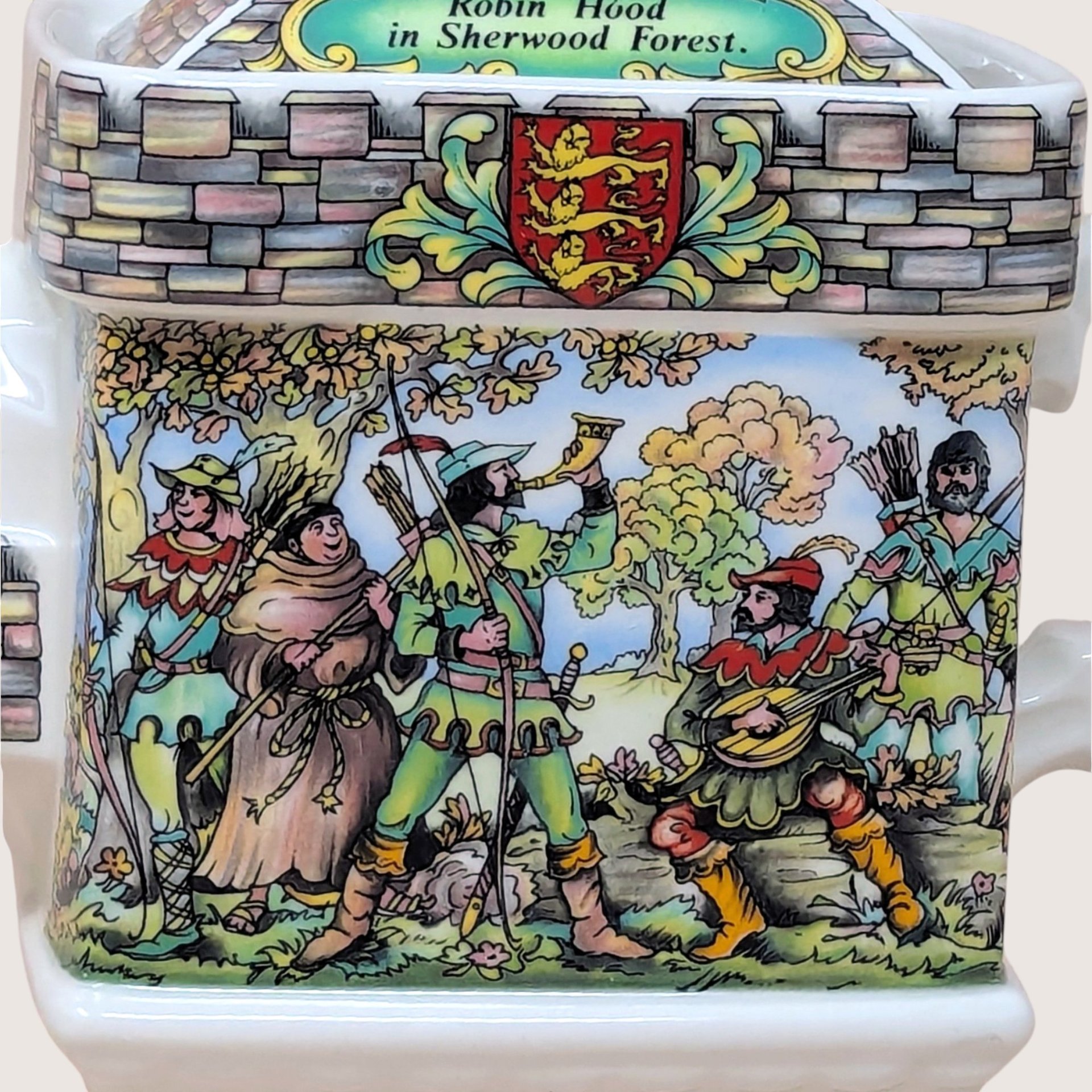 1980s Sadler Porcelain Robin Hood Castle Storybook Novelty Teapot 