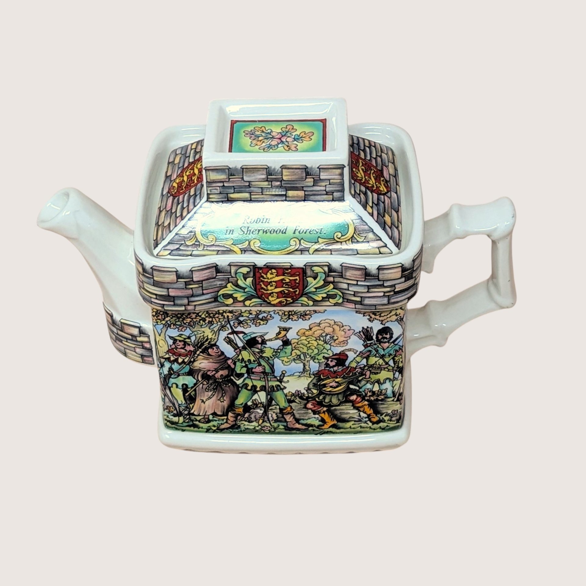 1980s Sadler Porcelain Robin Hood Castle Storybook Novelty Teapot 