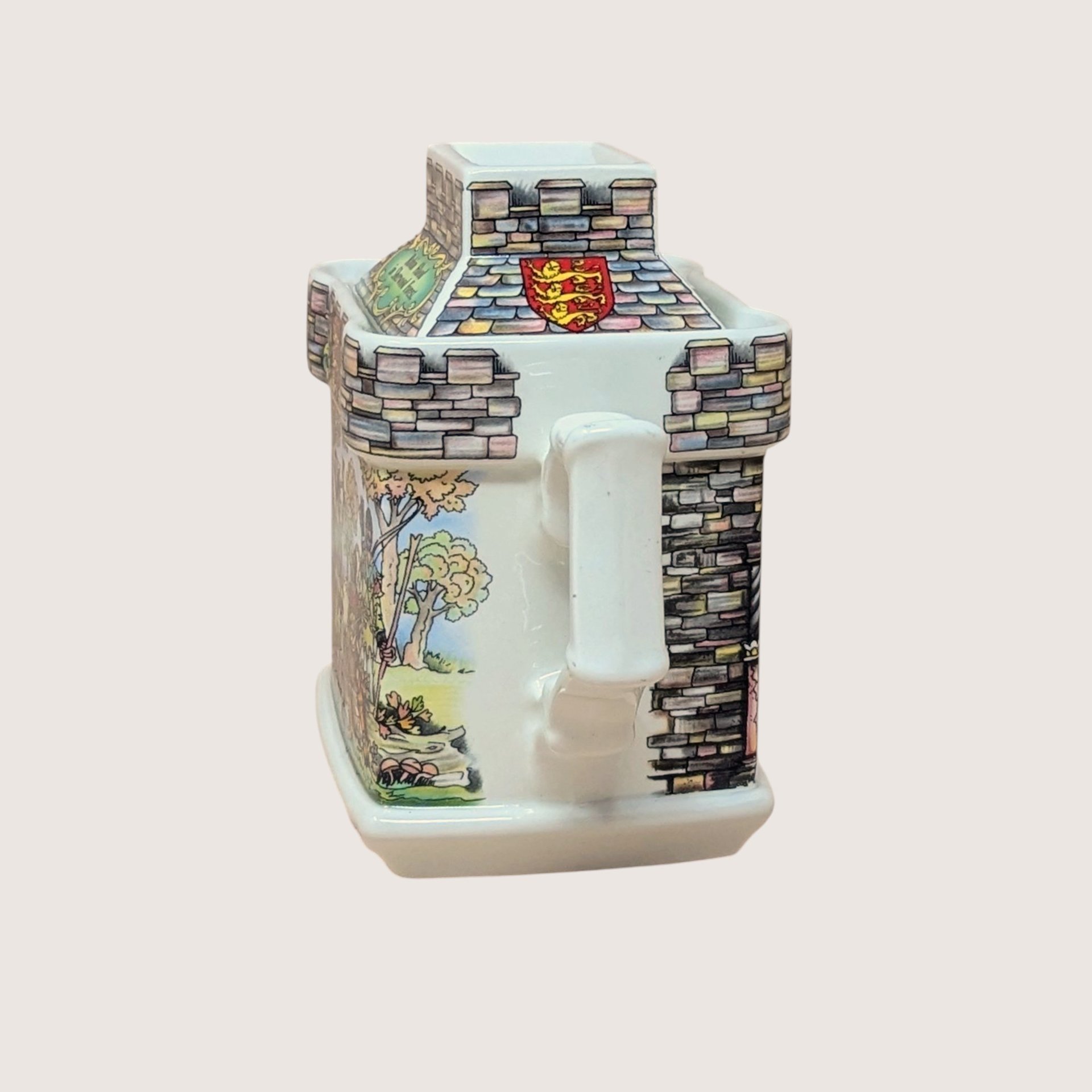 1980s Sadler Porcelain Robin Hood Castle Storybook Novelty Teapot 