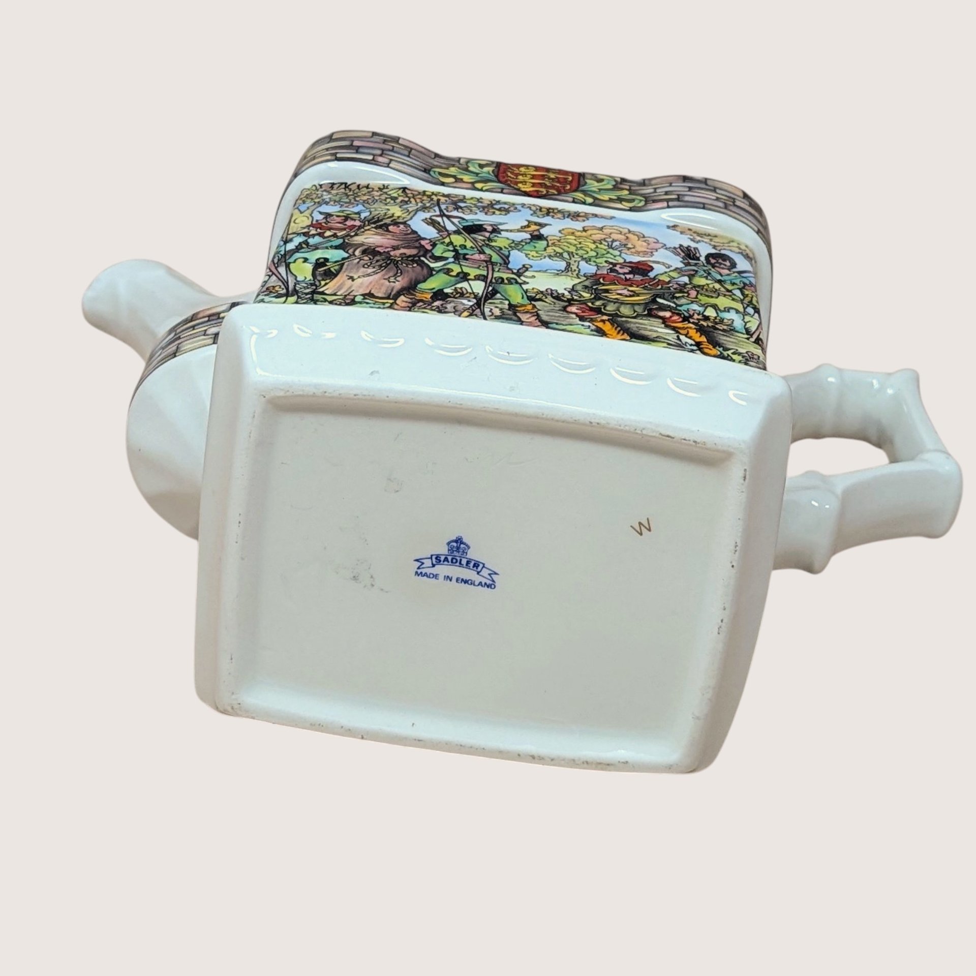 1980s Sadler Porcelain Robin Hood Castle Storybook Novelty Teapot 