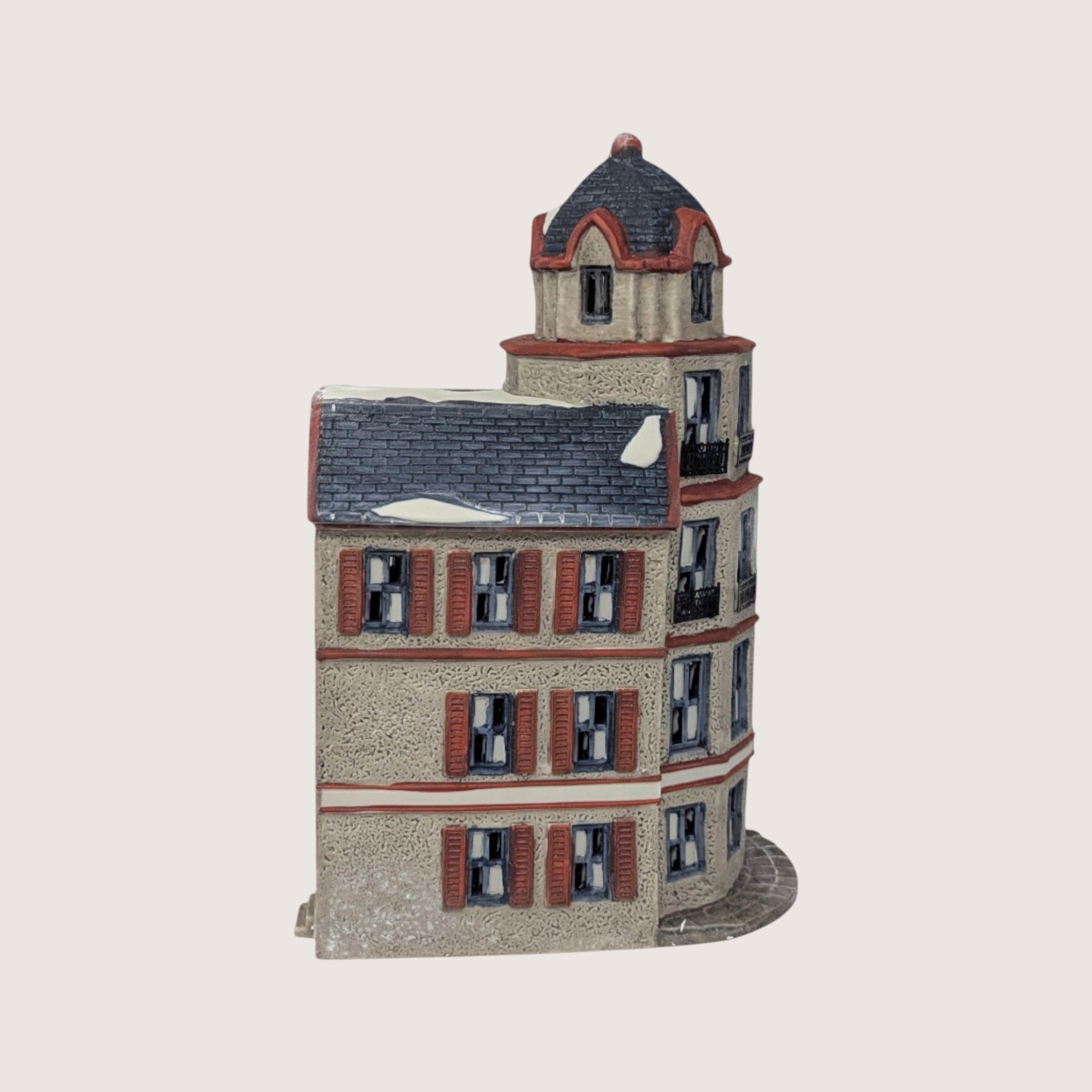 1987 Dept 56 Porcelain The Tower Cafe Christmas Village Building