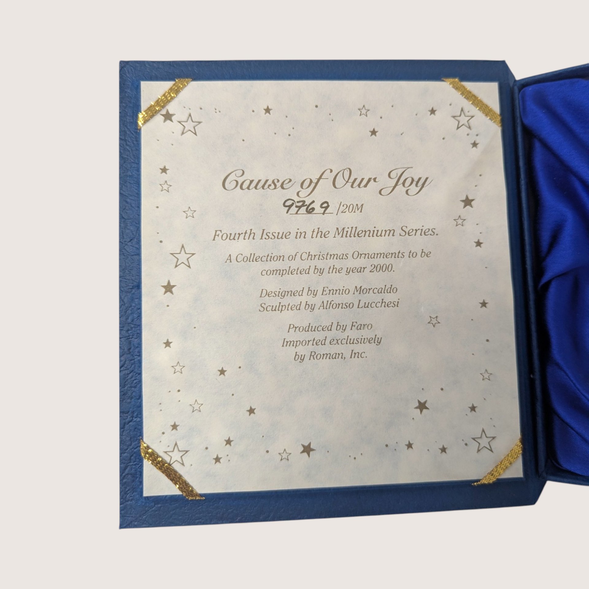2000 Roman Cause of Our Joy Millennium Series Hanging Ornament