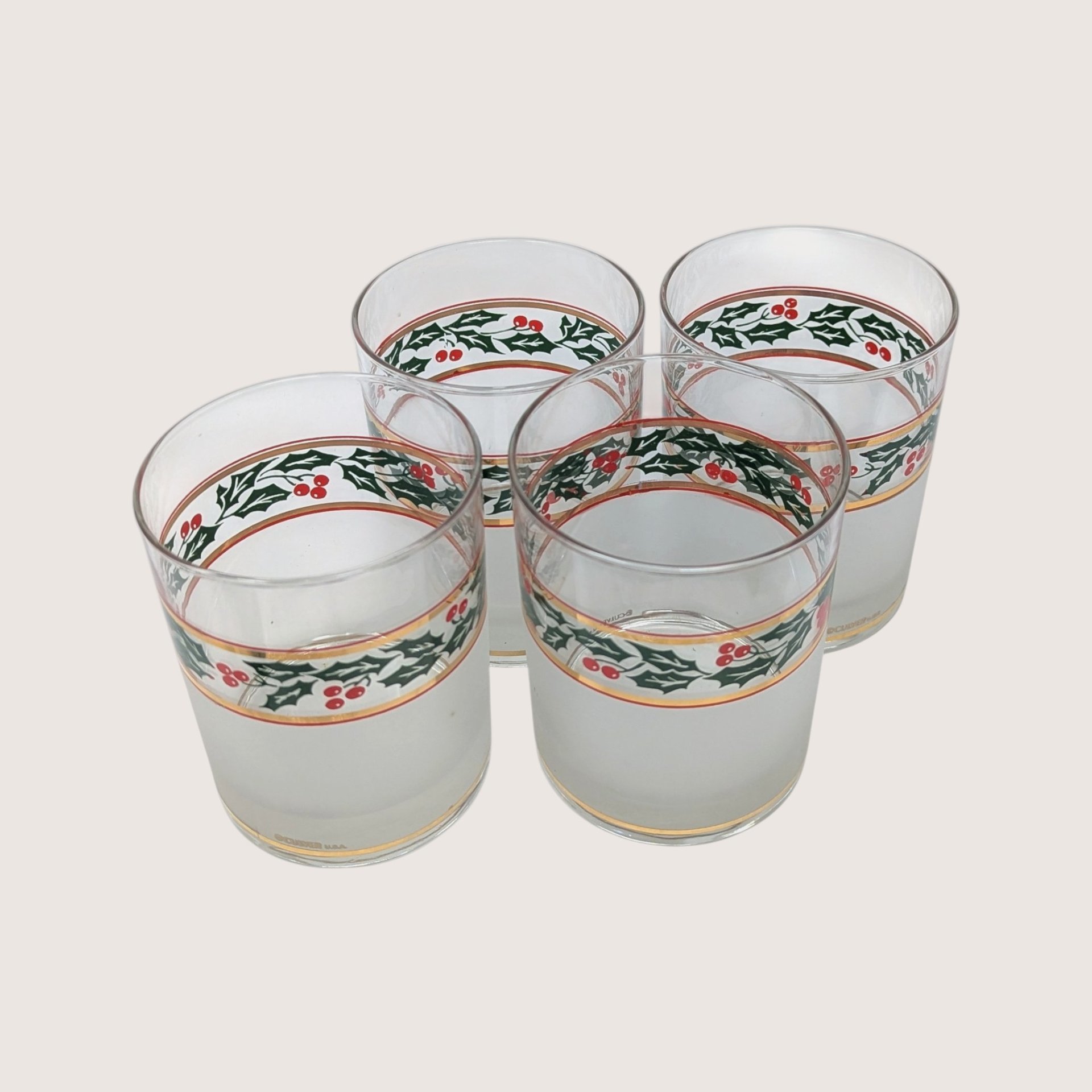 Vintage Culver Squire Red Ice Bucket and Glasses Set