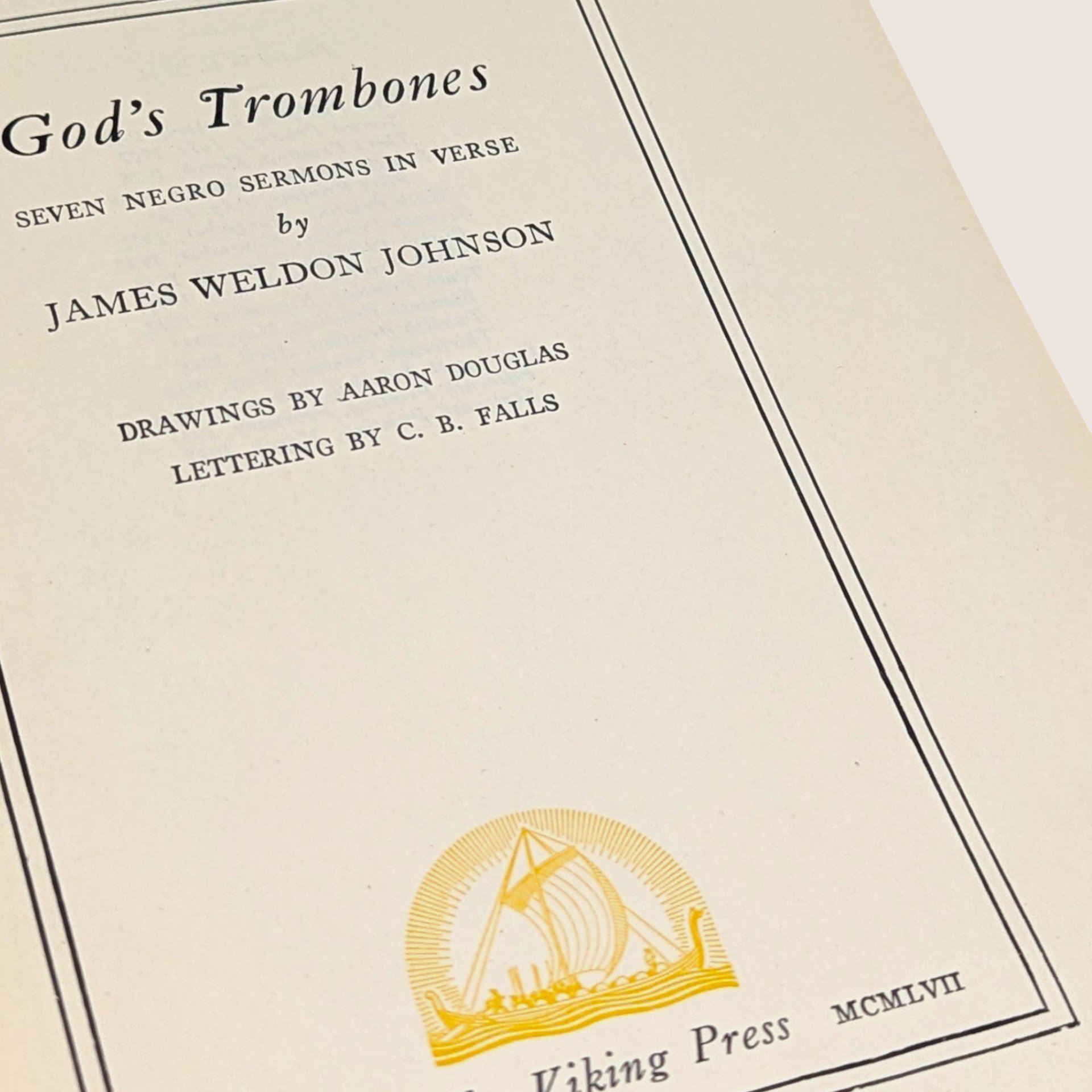 1950s Gods Trombones James Weldon Johnson Hardcover Book