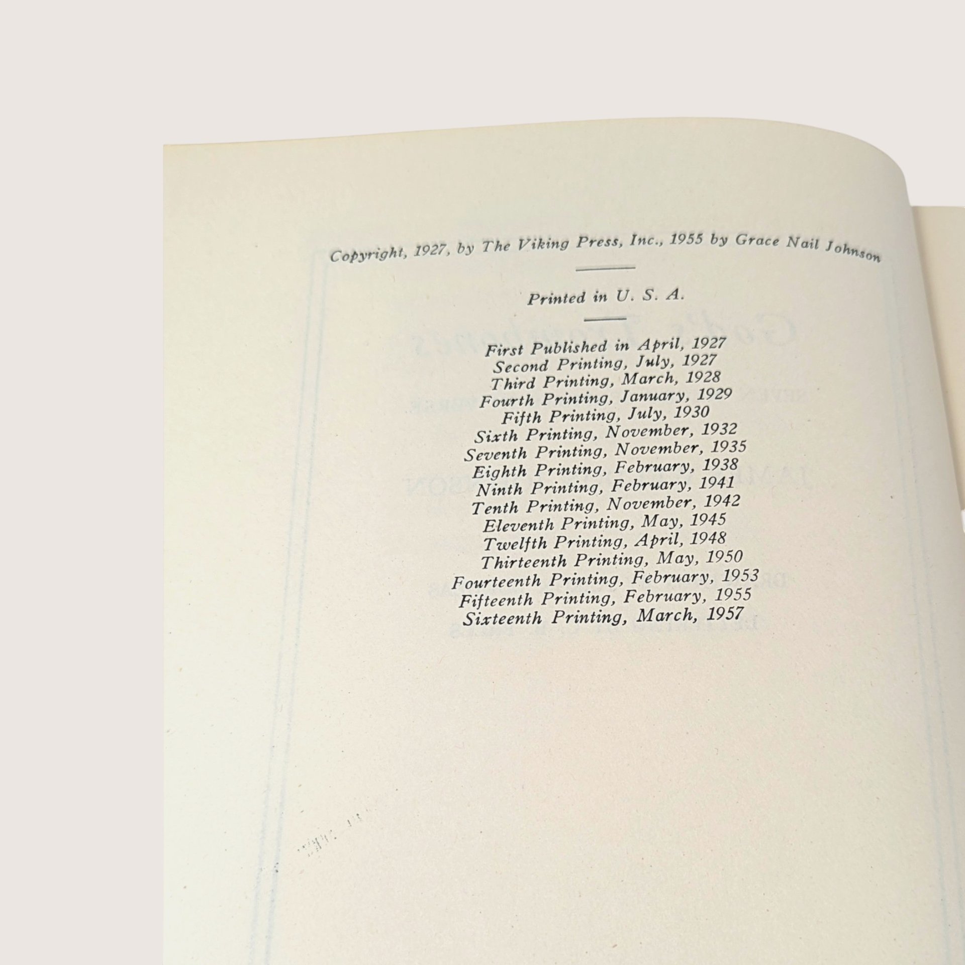 1950s Gods Trombones James Weldon Johnson Hardcover Book
