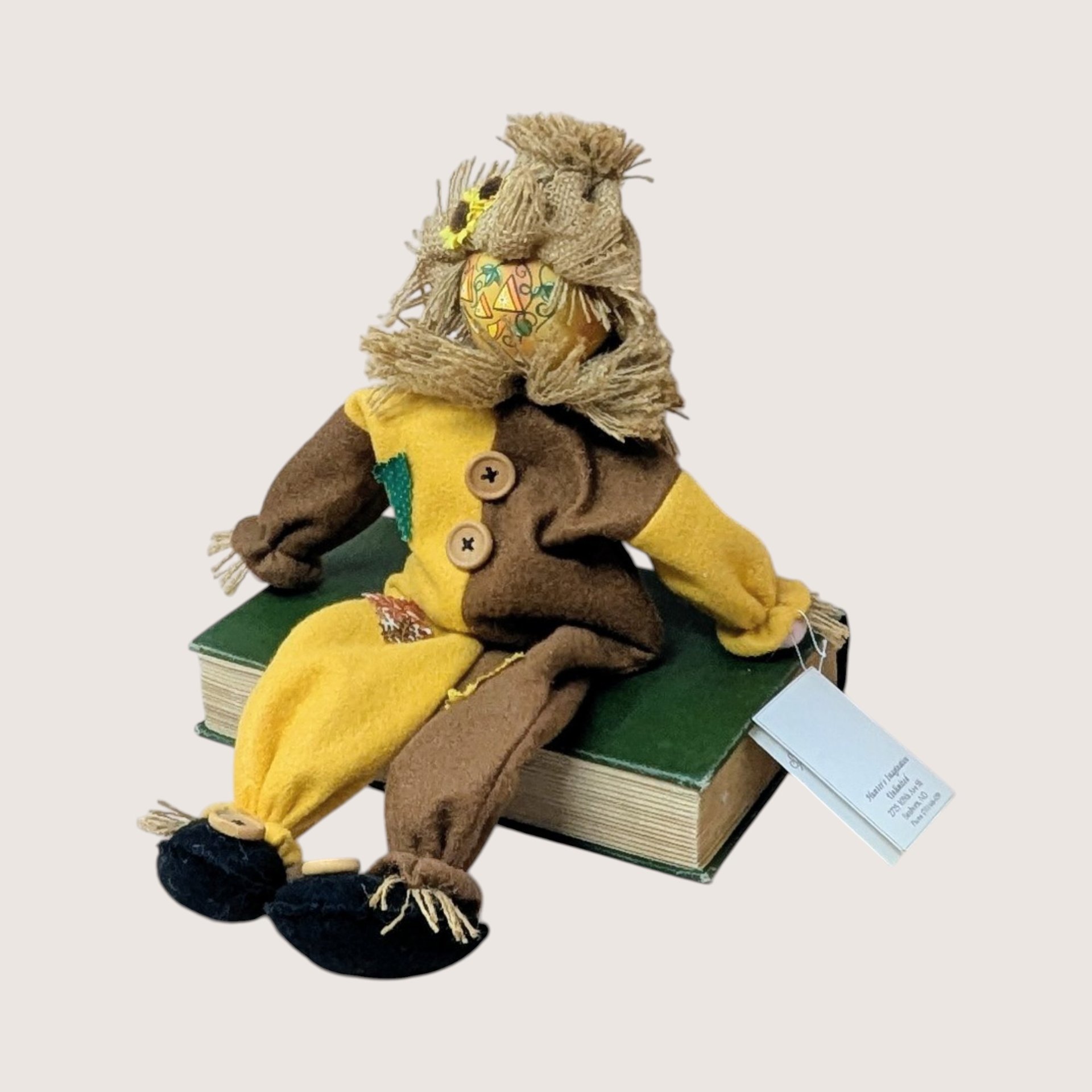 1990s Judy Hunter Scarecrow Musical Shelf Sitter