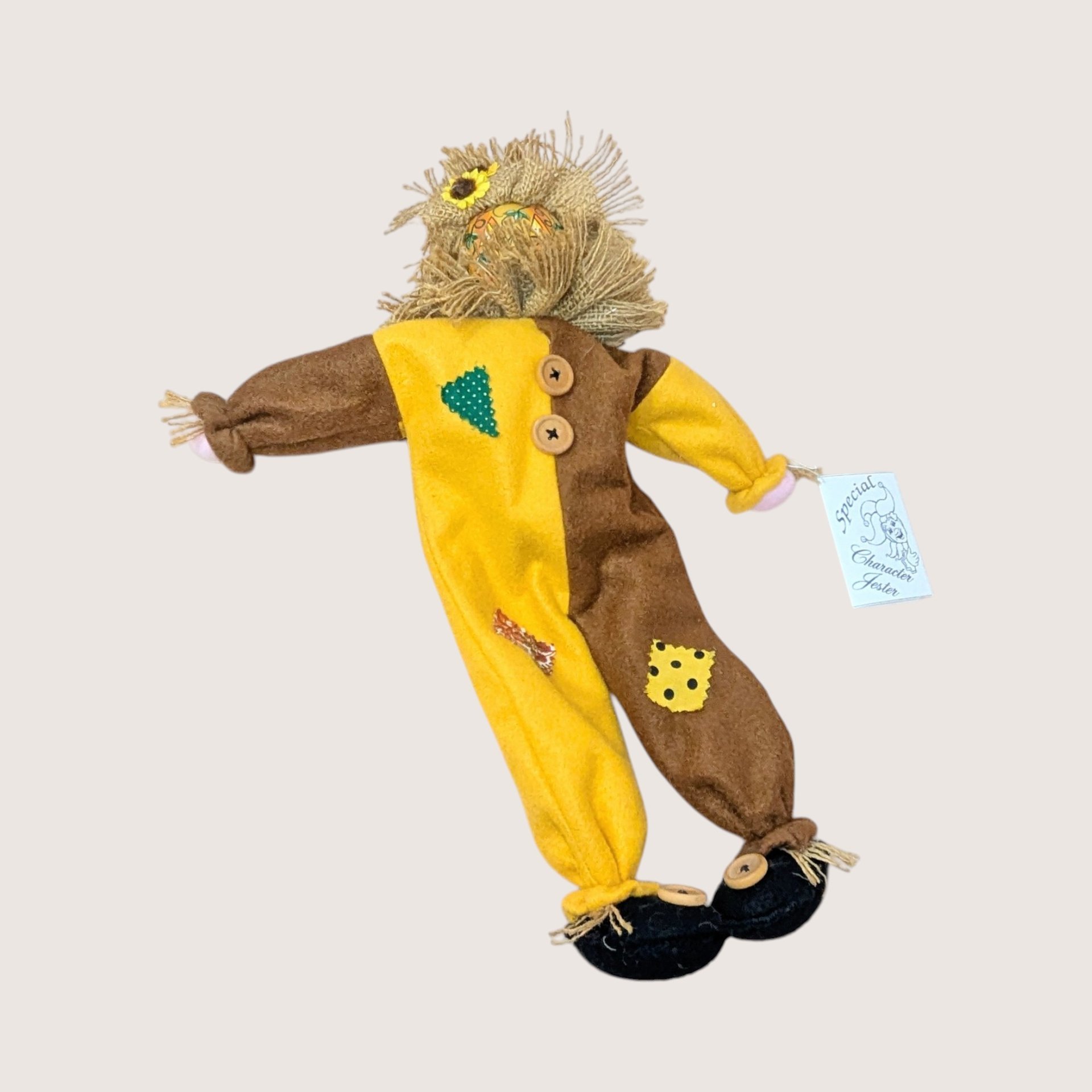 1990s Judy Hunter Scarecrow Musical Shelf Sitter