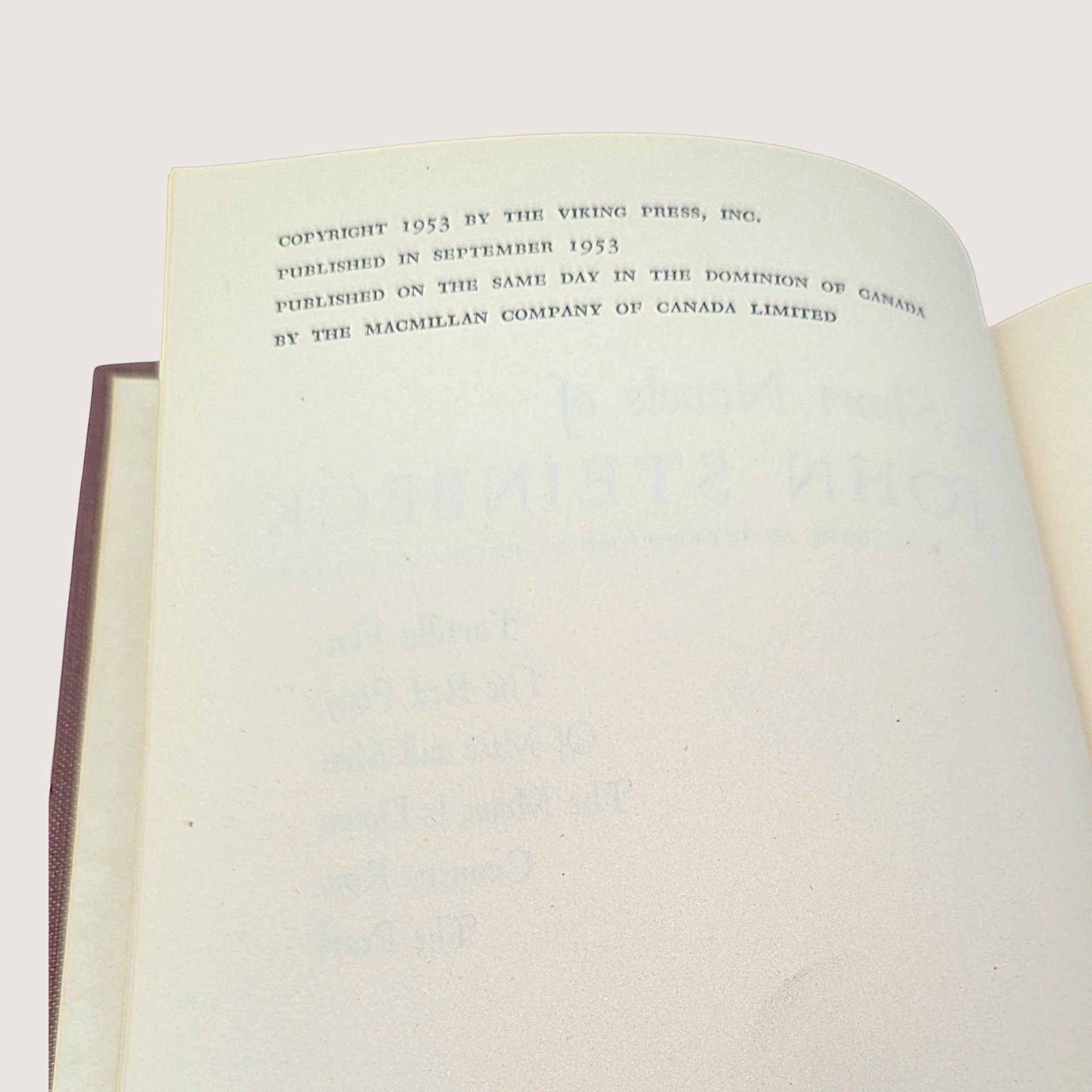 1953 The Viking Press The Short Novels of John Steinbeck Hardcover Book