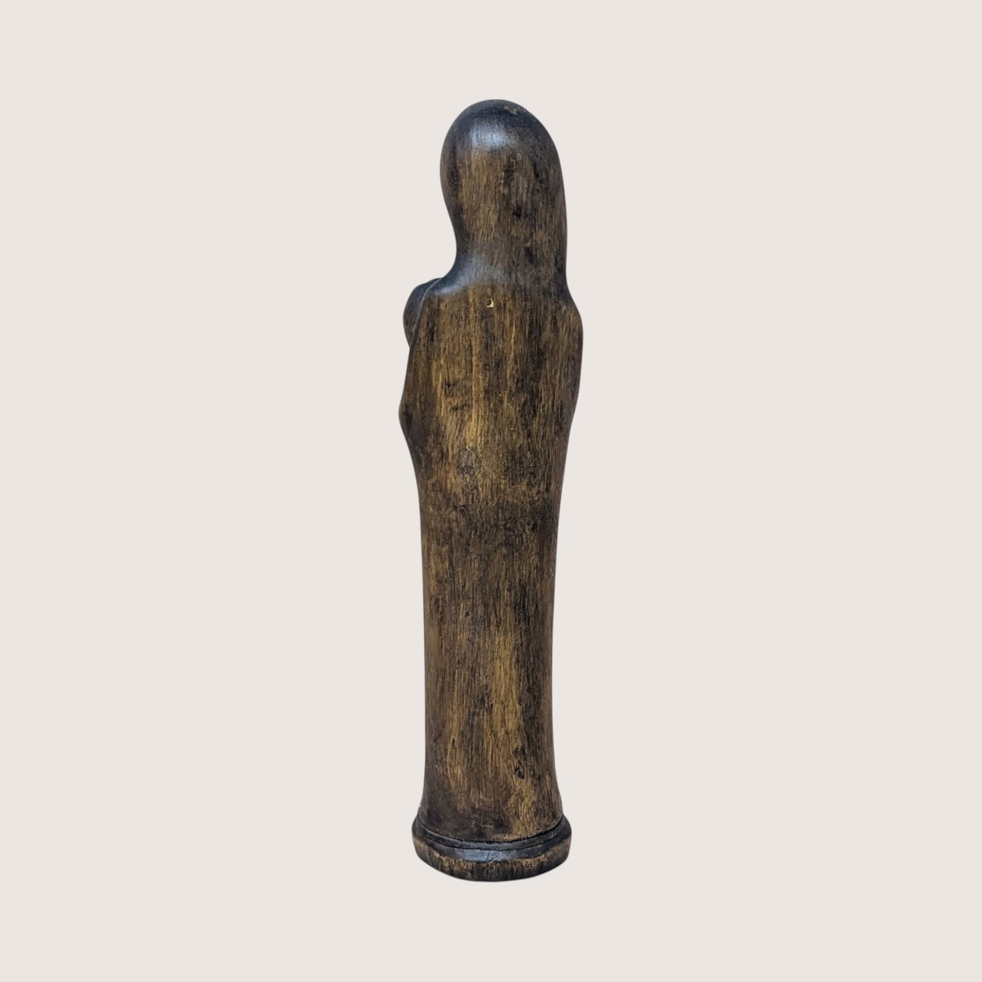 1960s Hand Carved Wooden Madonna and Child Figurine