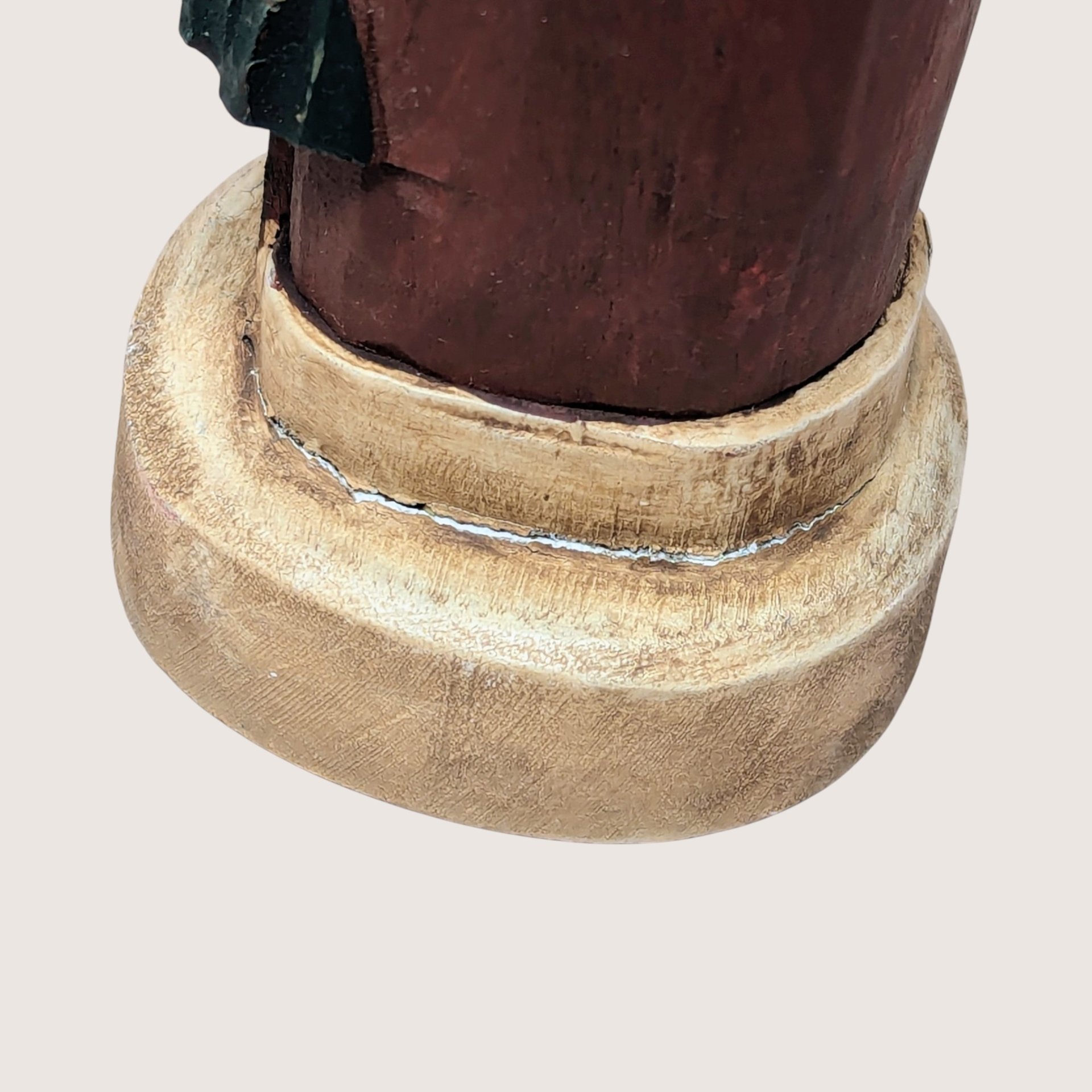 1990s Vintage Hand Carved Wood Slim Santa Claus Figurine