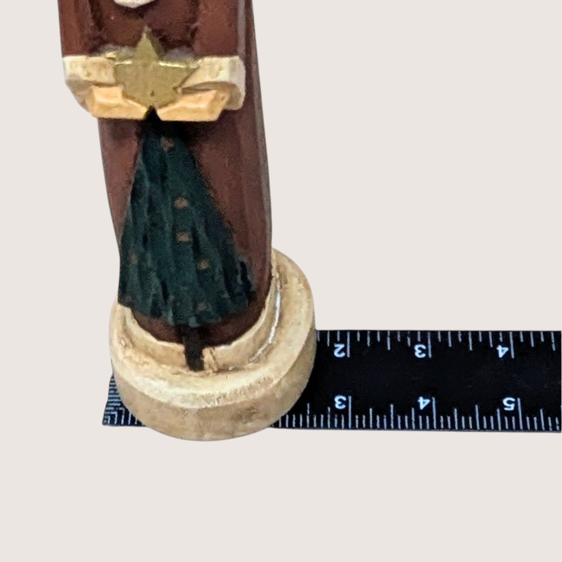 1990s Vintage Hand Carved Wood Slim Santa Claus Figurine