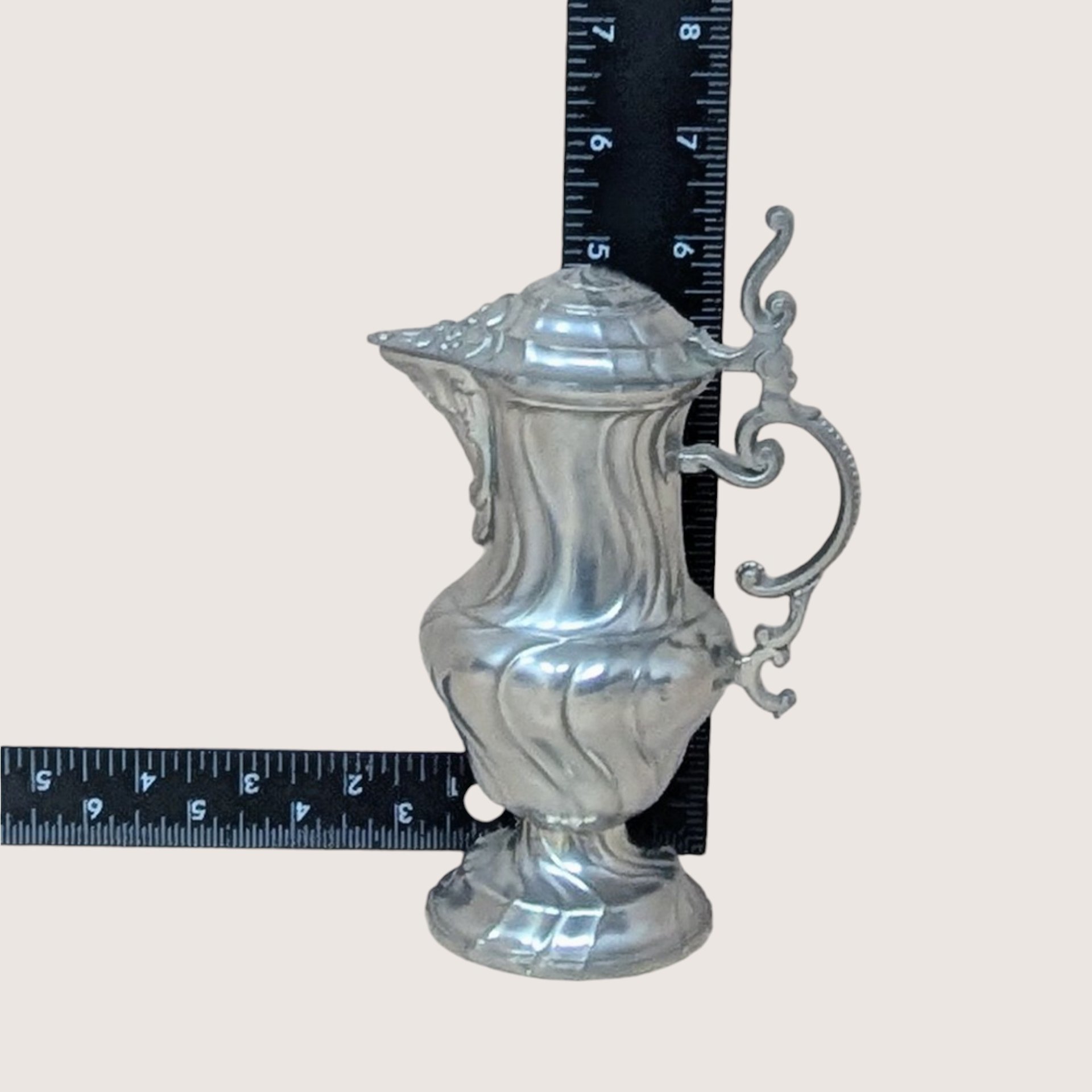 1970s Salzburger Zinnstube Austrian Pewter Pitcher and Cups Serving Set