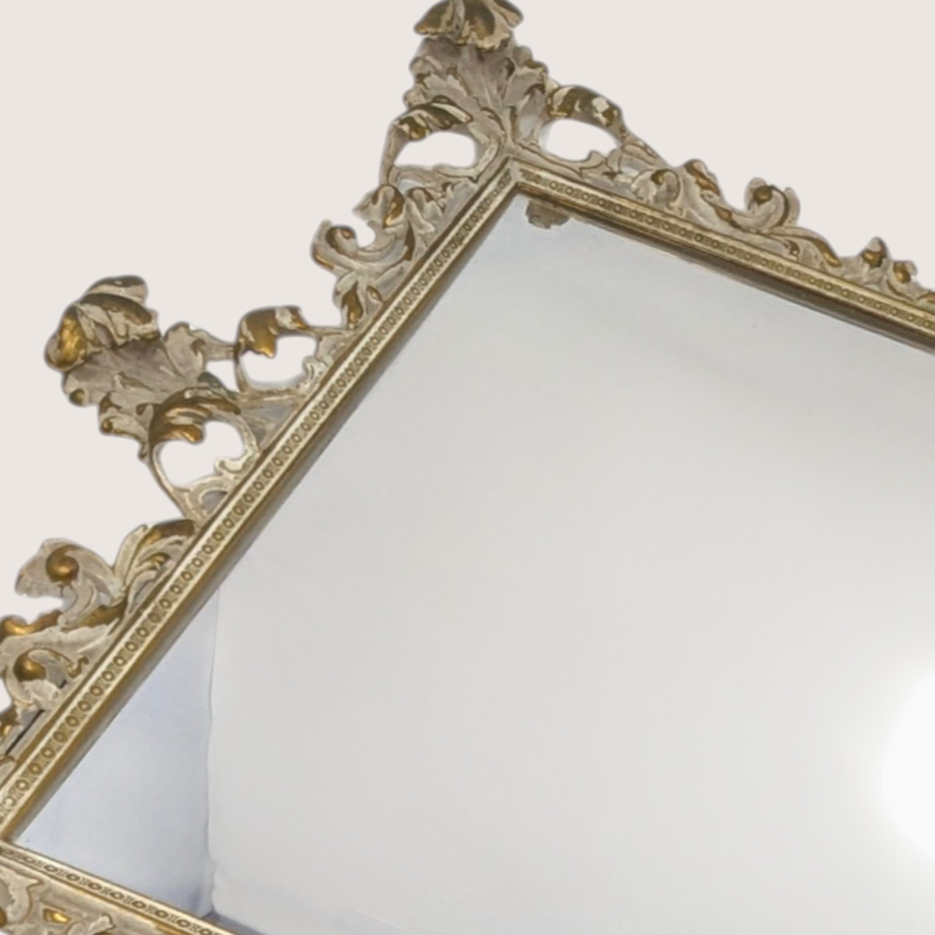 1920s Antique Hollywood Regency Large Mirrored Vanity Serving Tray
