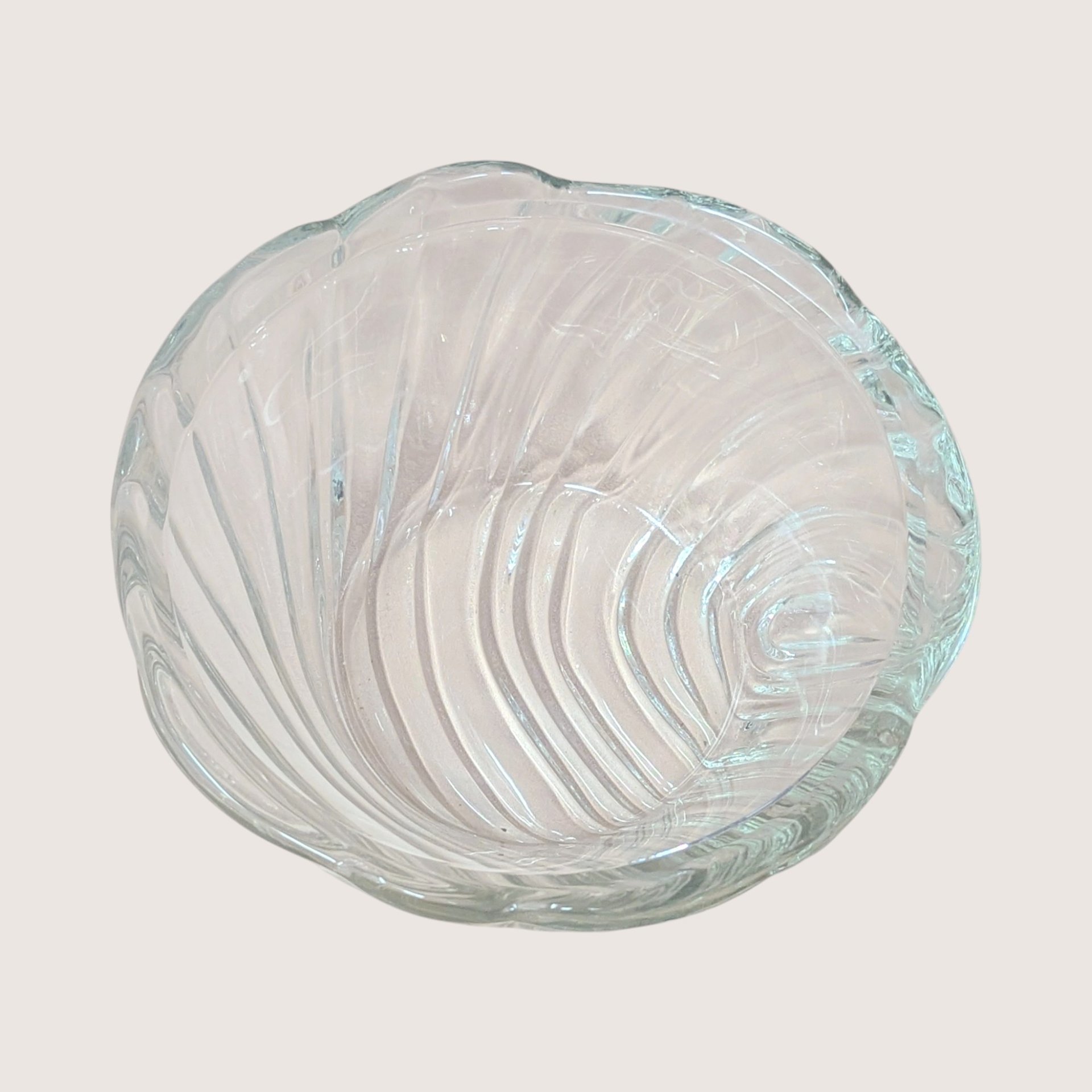 1950s Kromex Swirl Clear Glass Candy Dish with Chrome Lid