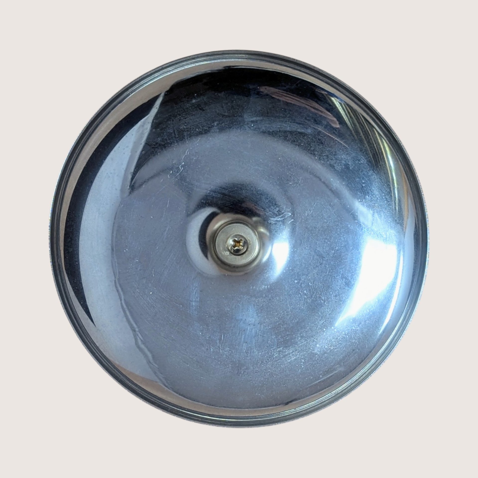1950s Kromex Swirl Clear Glass Candy Dish with Chrome Lid