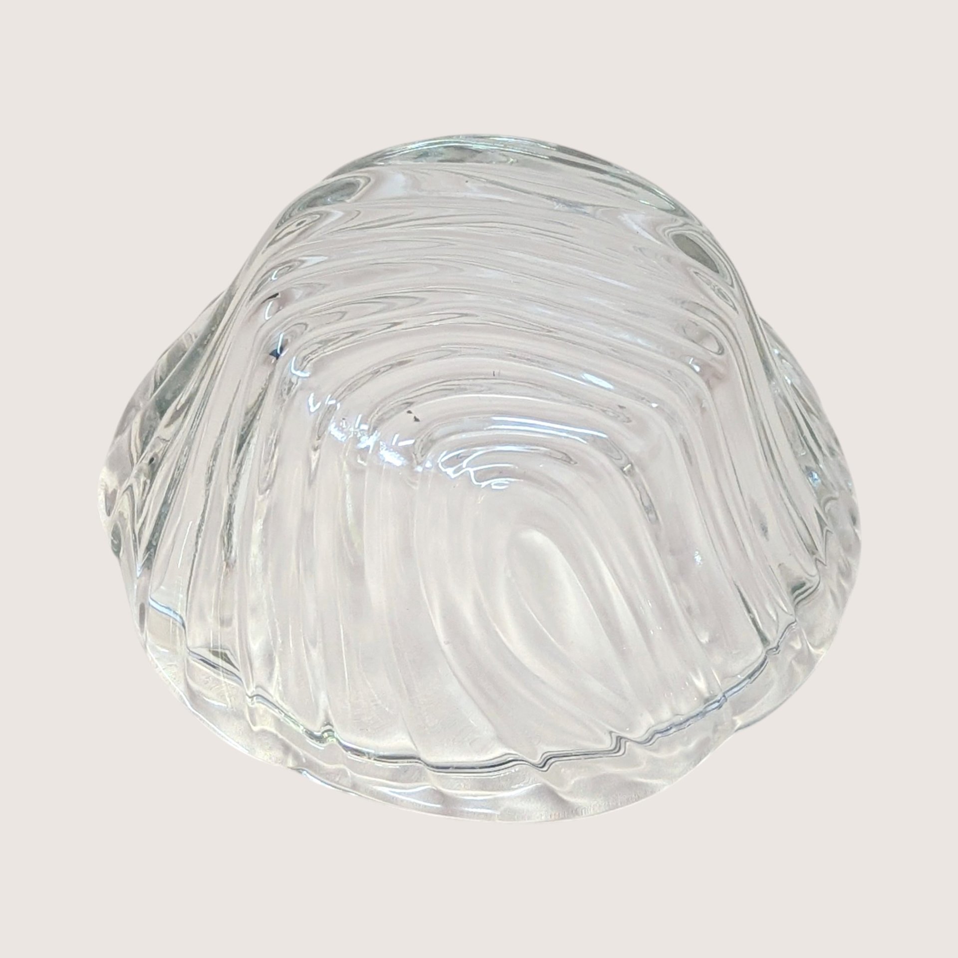 1950s Kromex Swirl Clear Glass Candy Dish with Chrome Lid