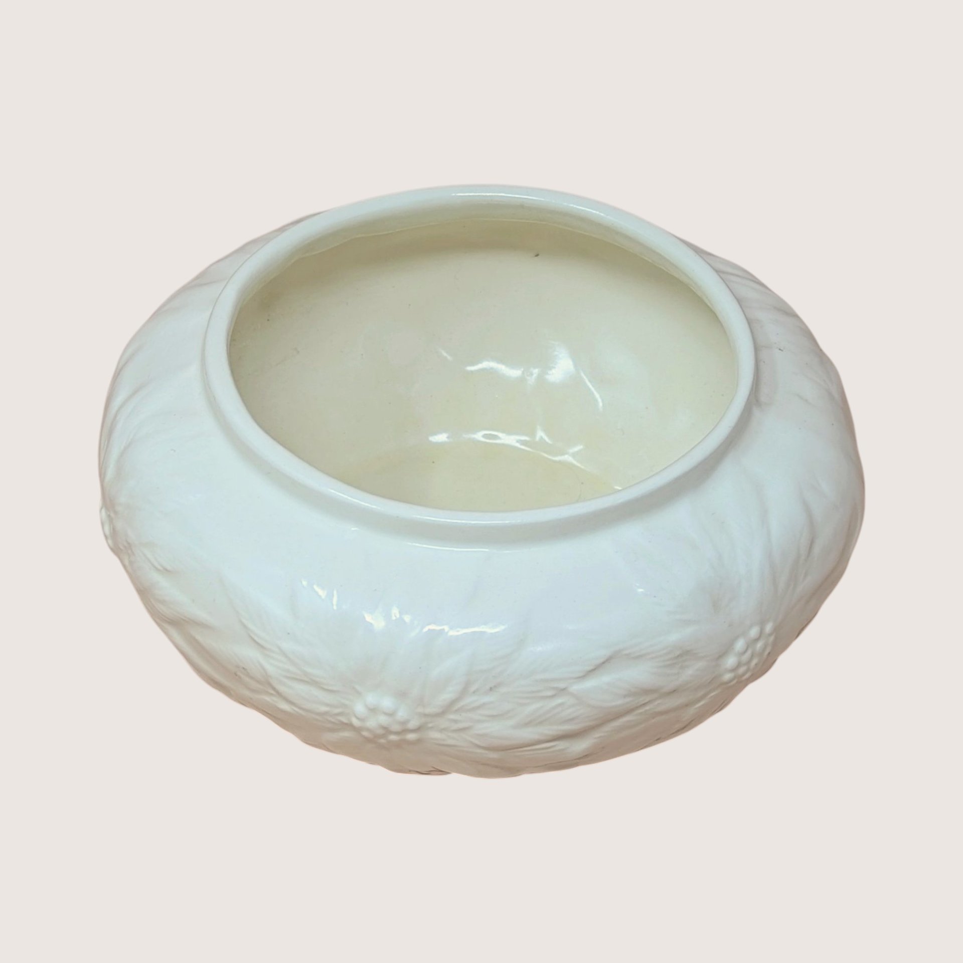 1997 Studio Pottery Floral Relief Bowl