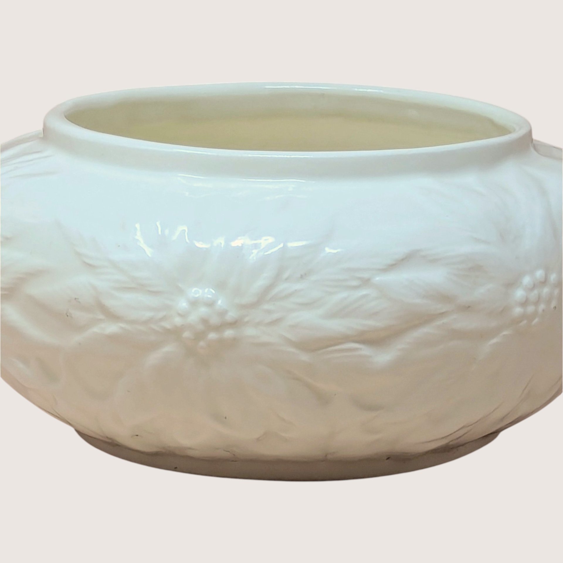 1997 Studio Pottery Floral Relief Bowl