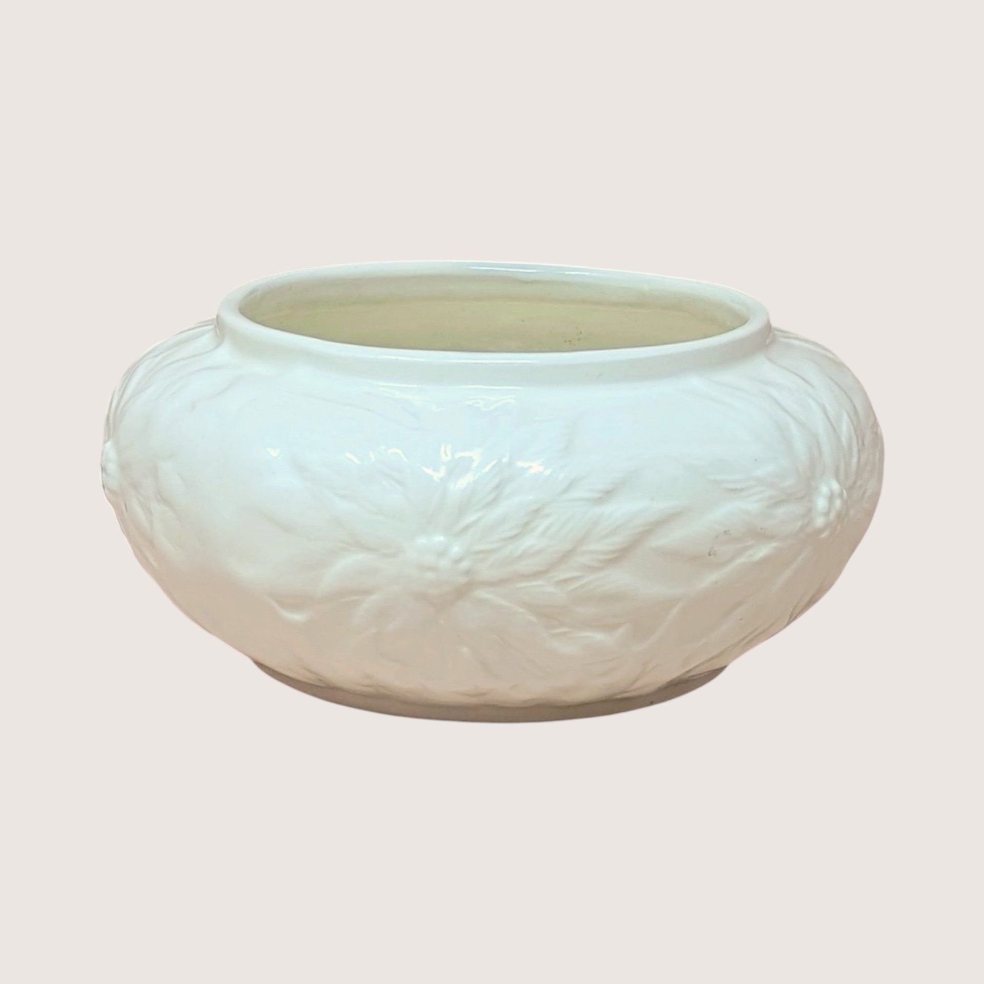 1997 Studio Pottery Floral Relief Bowl