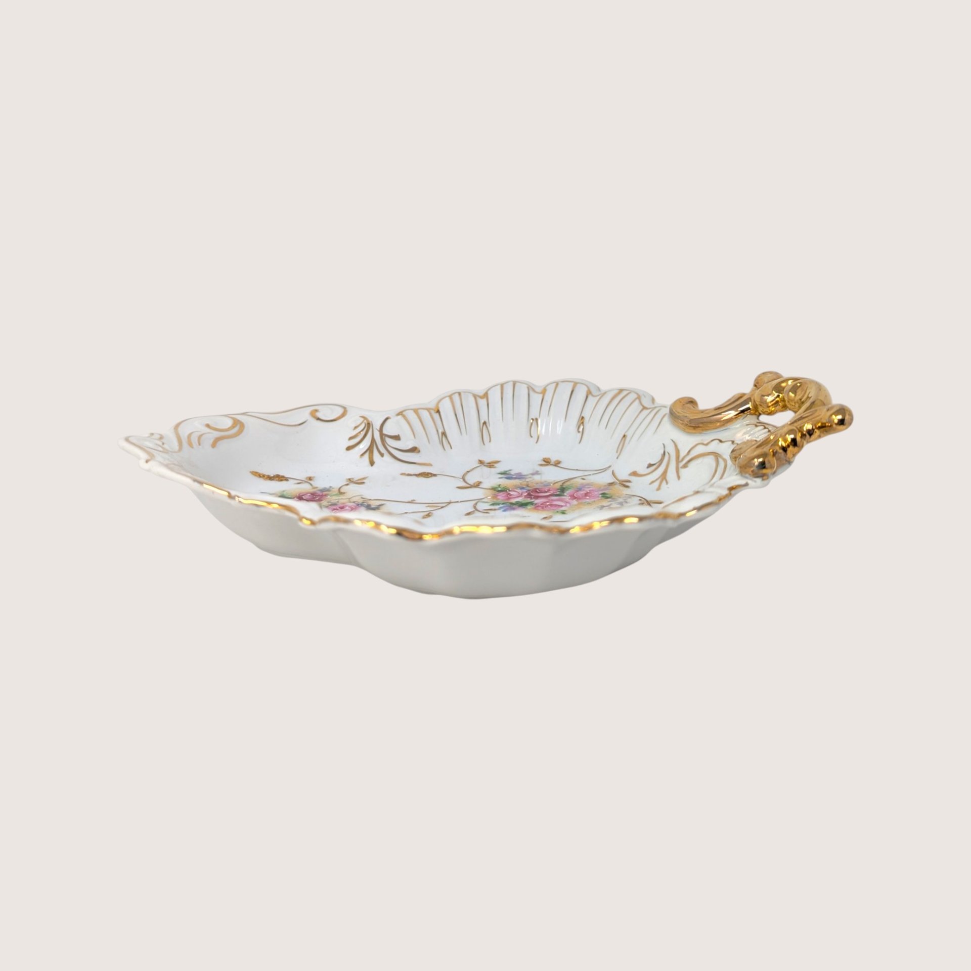 1950s Arnart Floral Rococo Decorative Dish
