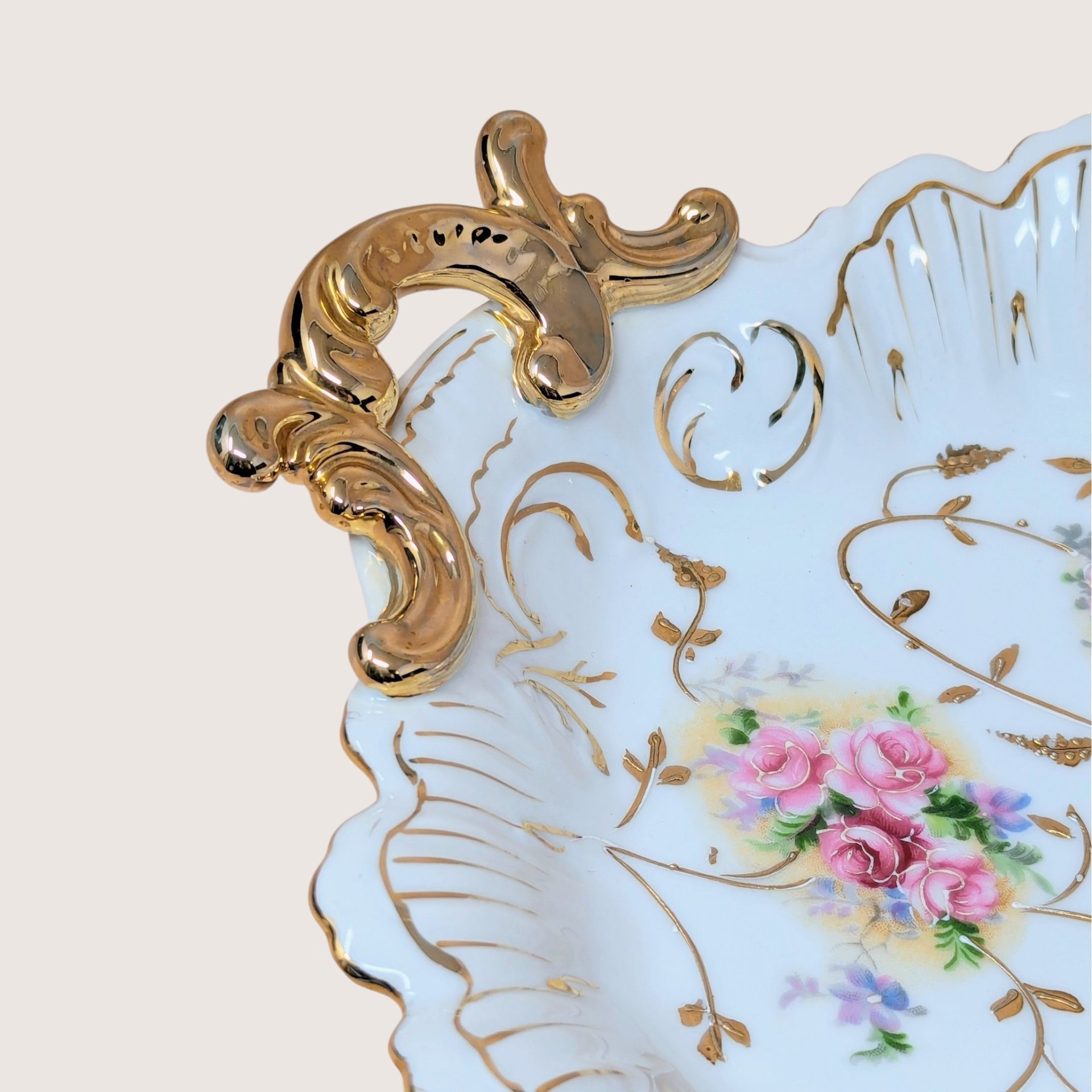 1950s Arnart Floral Rococo Decorative Dish