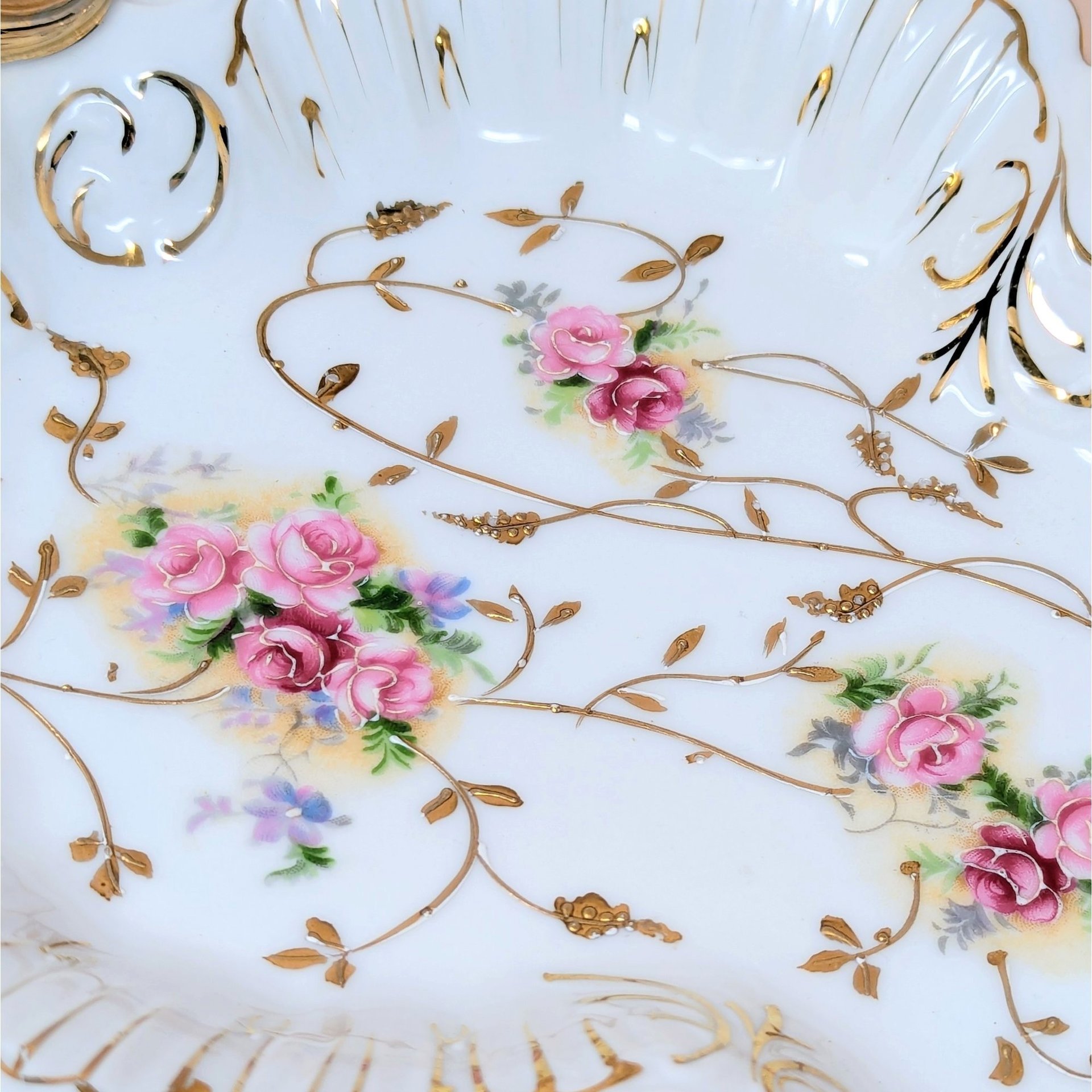 1950s Arnart Floral Rococo Decorative Dish