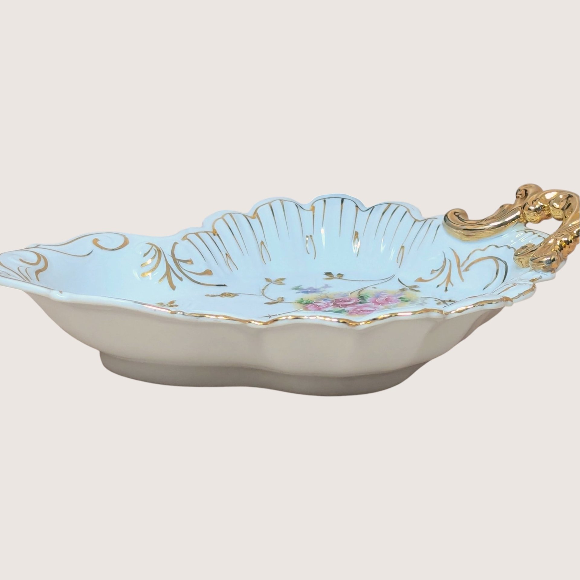 1950s Arnart Floral Rococo Decorative Dish