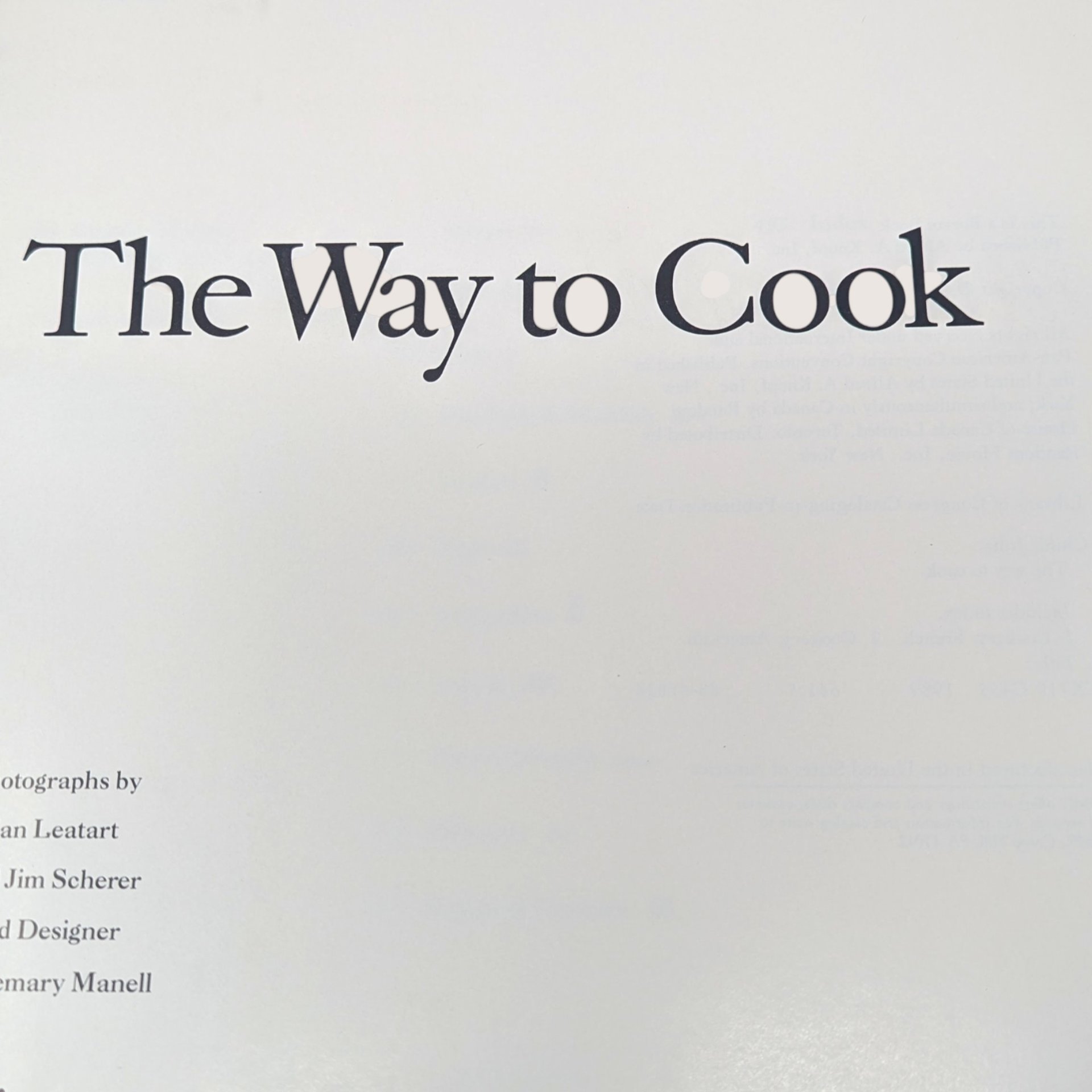 1989 Julia Child The Way To Cook Cookbook