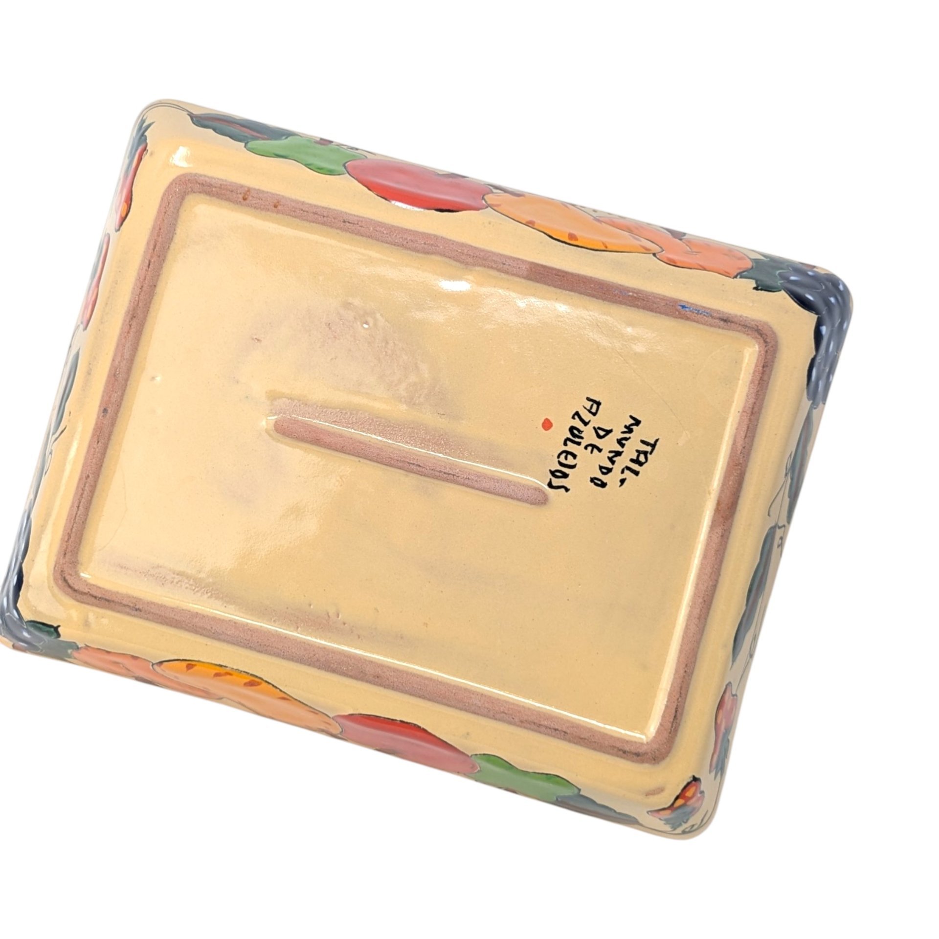 Mundo de Azulejos Talavera Casserole Dish Hand Painted Fruit Mexico Pottery 10"