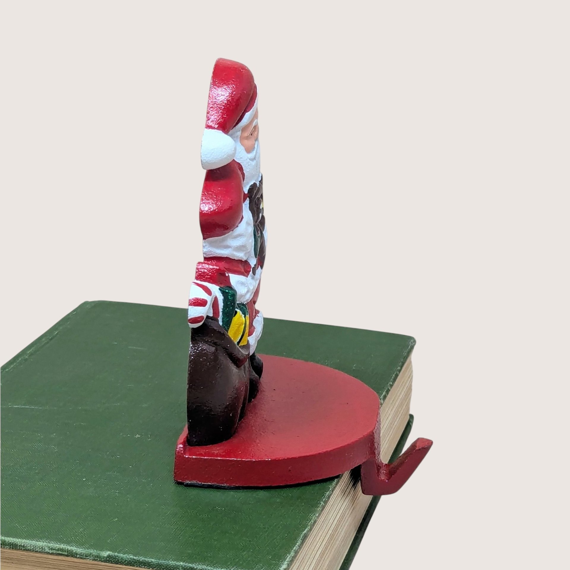 Vintage Cast Iron Santa Claus Stocking Holder