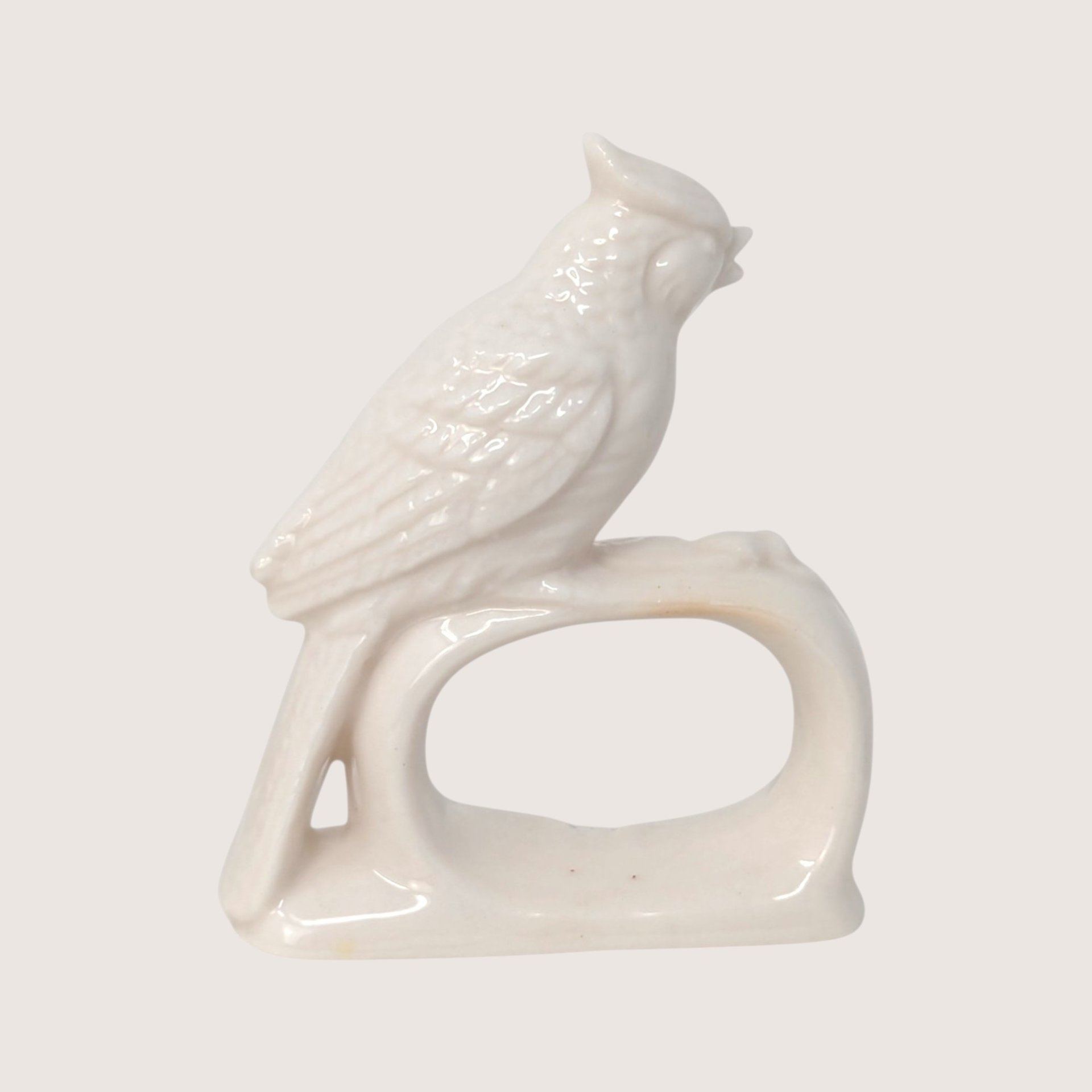1960s Ardalt Japan White Cardinal Napkin Rings Set of 8