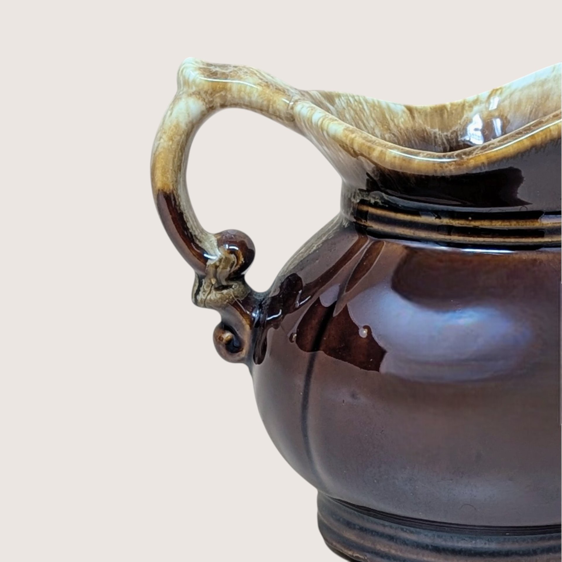 1970s McCoy Brown Drip Creamer Pitcher