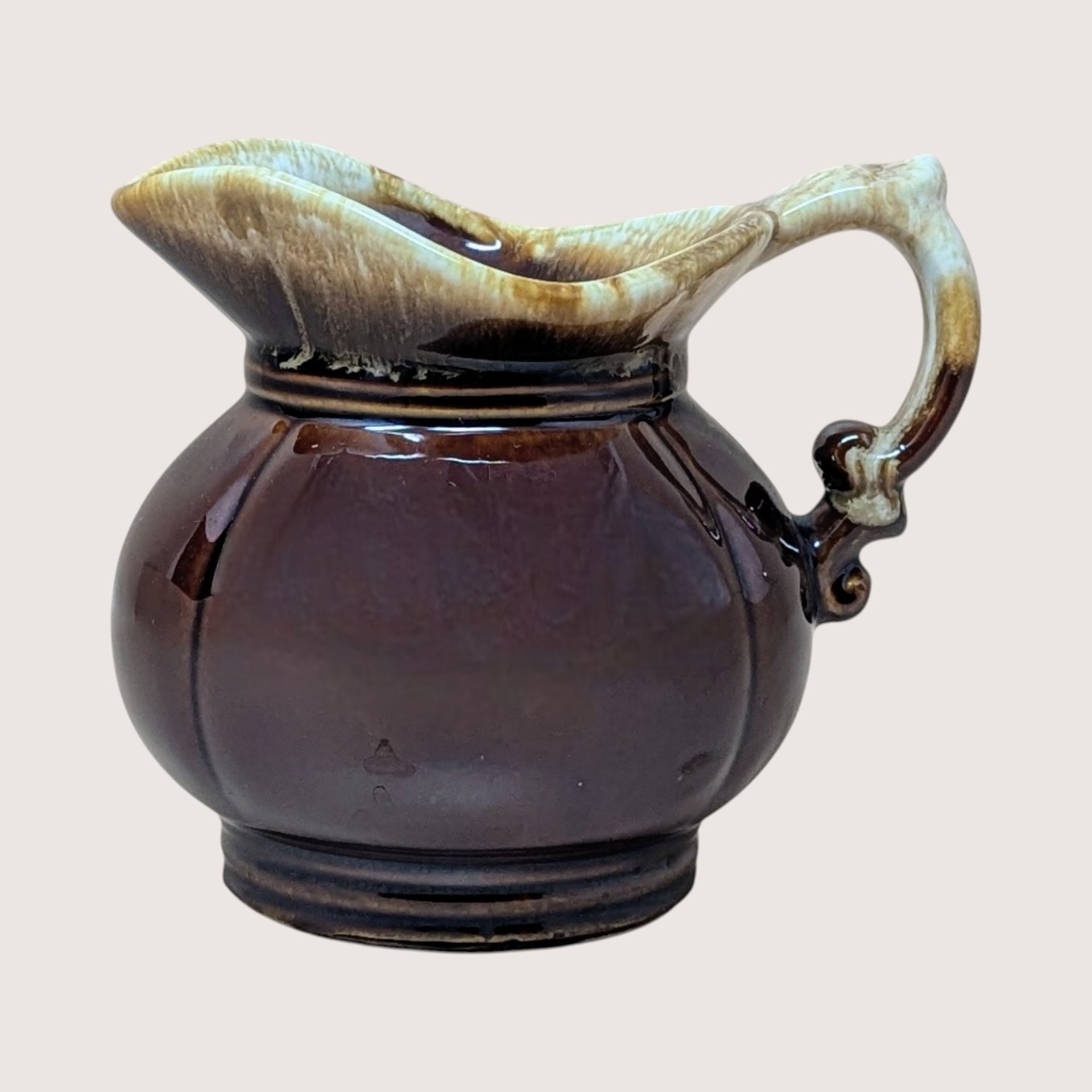 1970s McCoy Brown Drip Creamer Pitcher