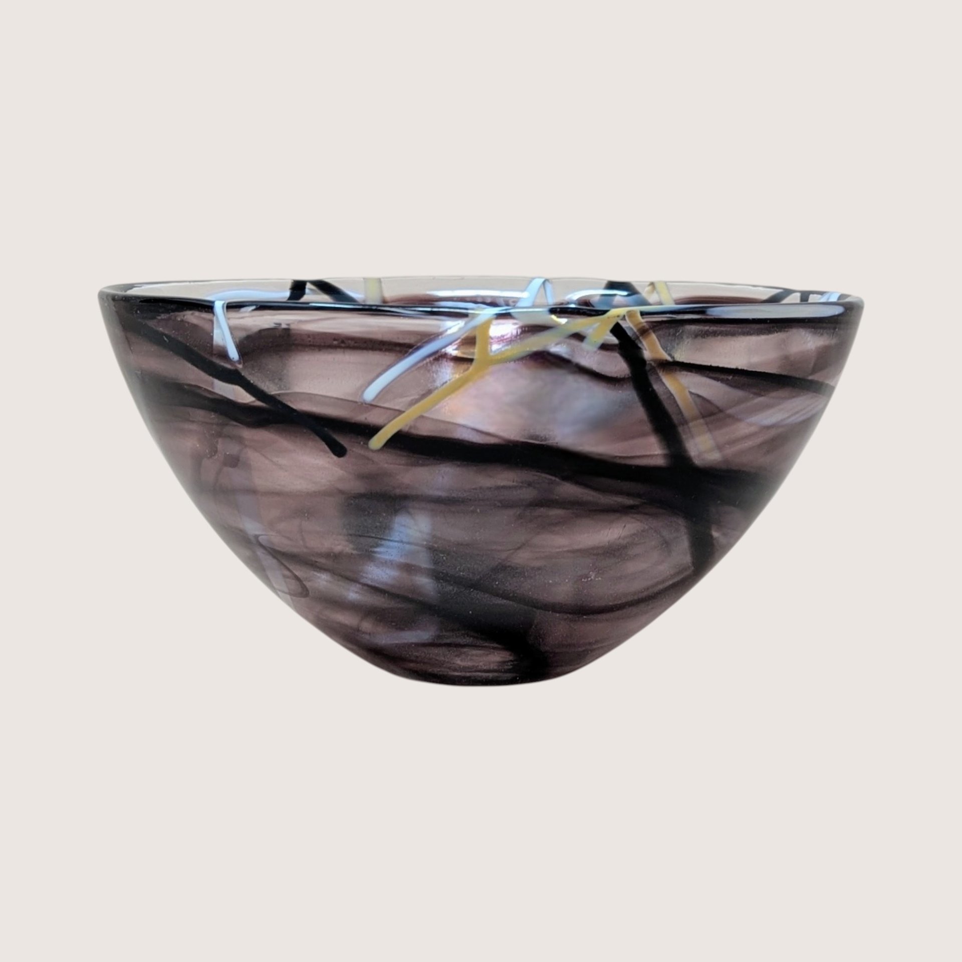 1990s Kosta Boda Anna Ehrner Contrast Bowl