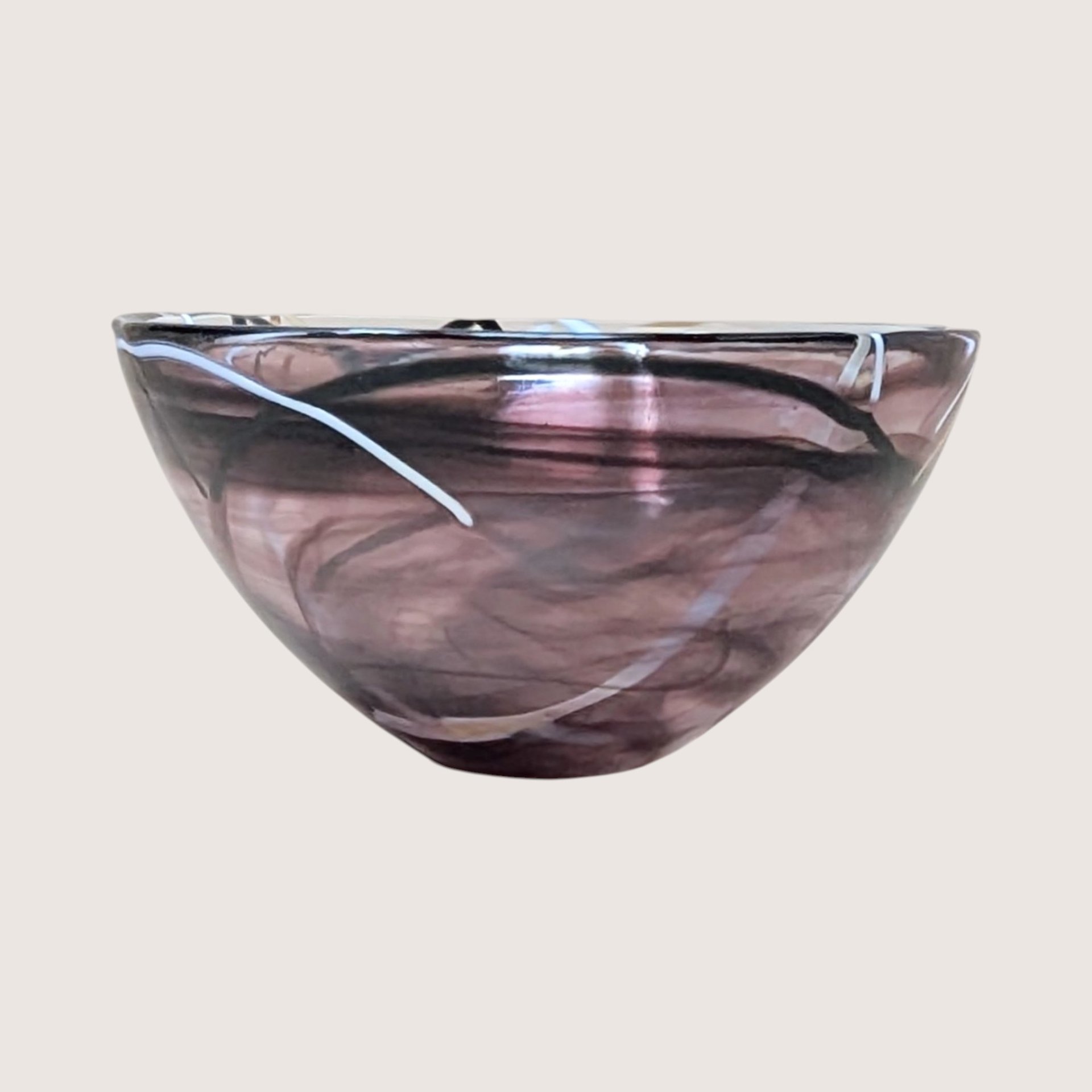 1990s Kosta Boda Anna Ehrner Contrast Bowl