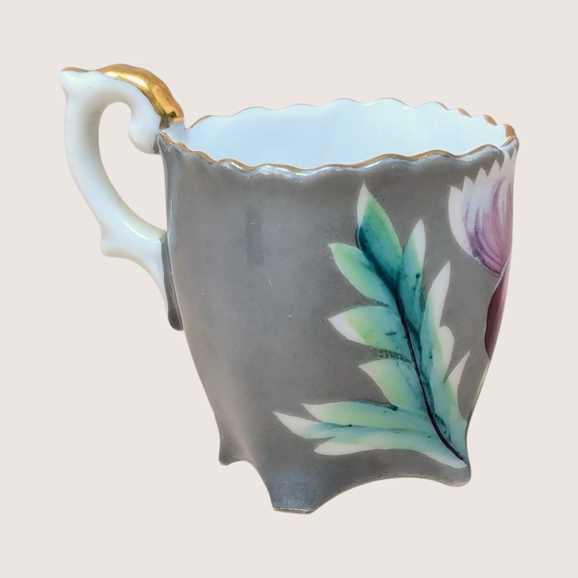 1940s Trimont Occupied Japan Thistle Demitasse Cup and Saucer