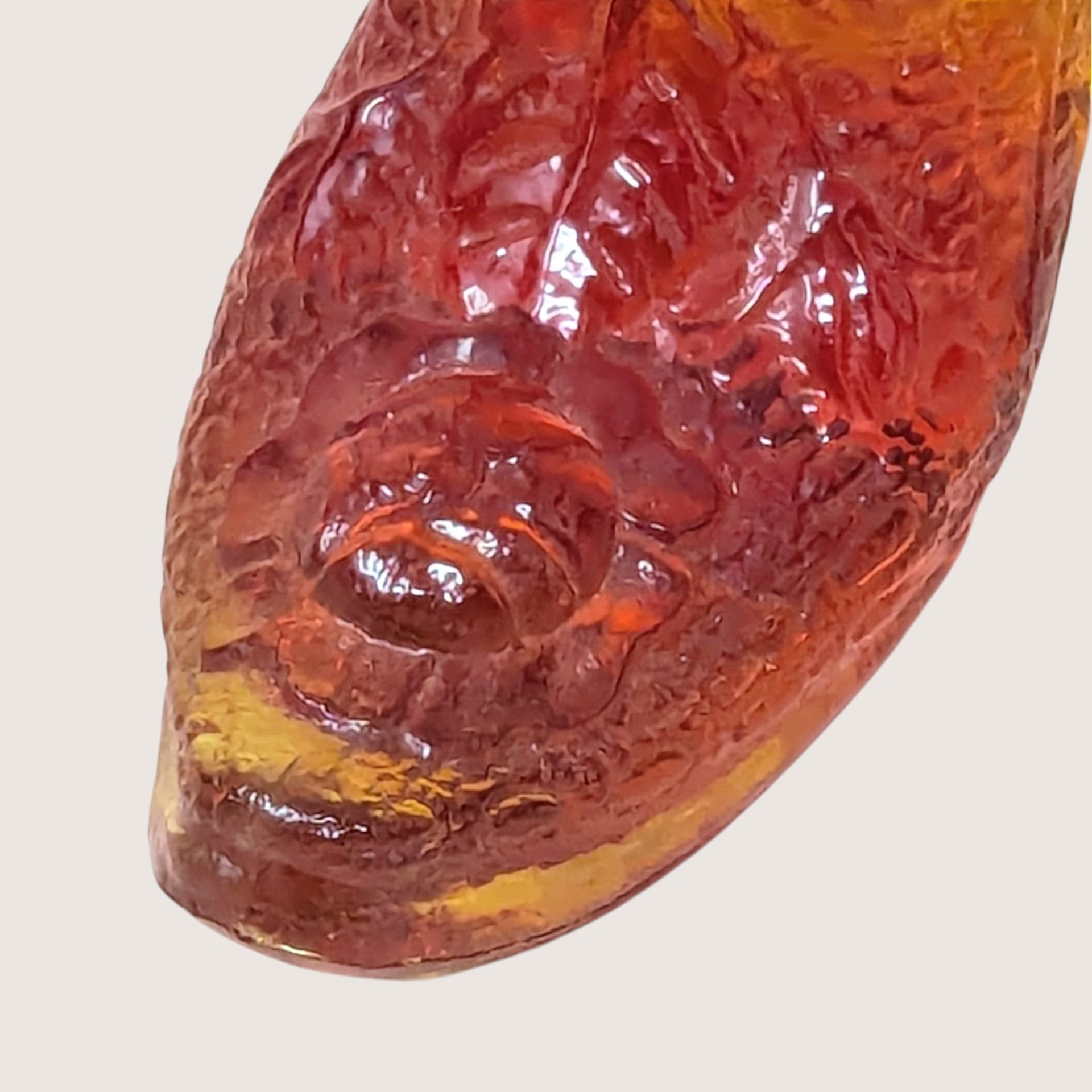 1970s Fenton Amberina Daisy and Button Glass Shoe
