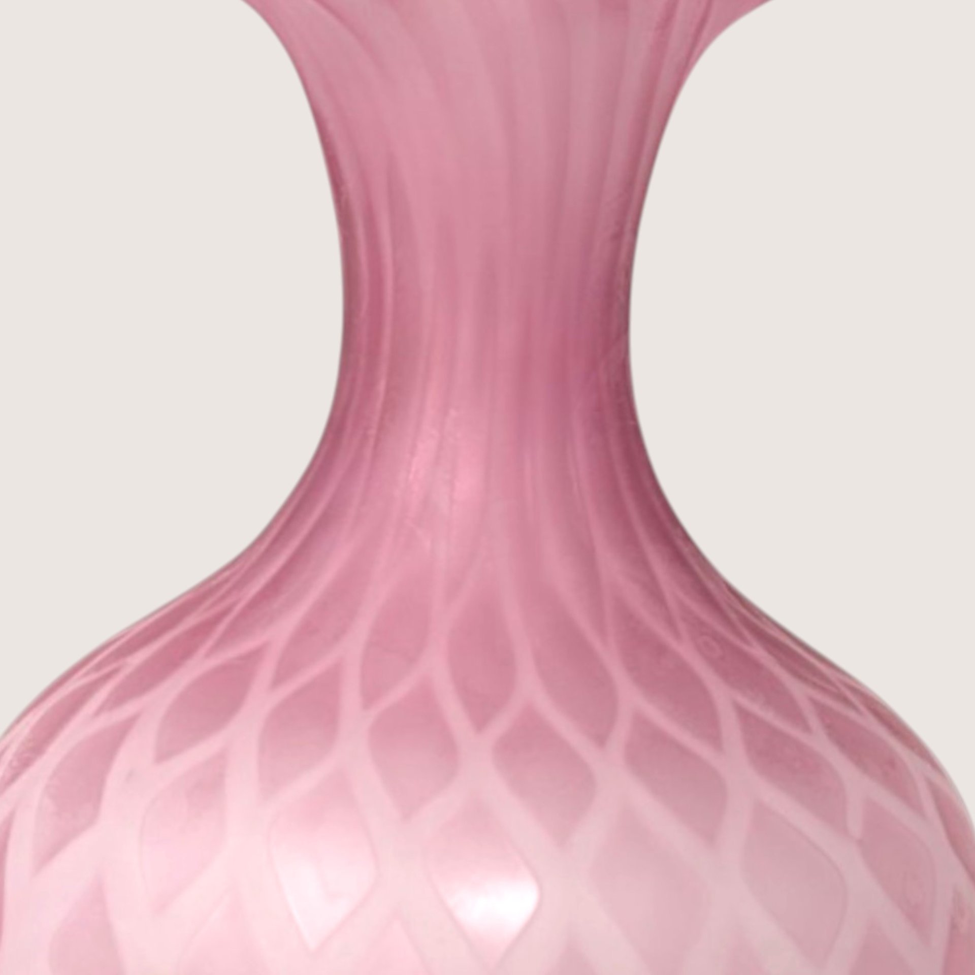 Vintage Murano Art Glass Vase Pink Diamond Quilt