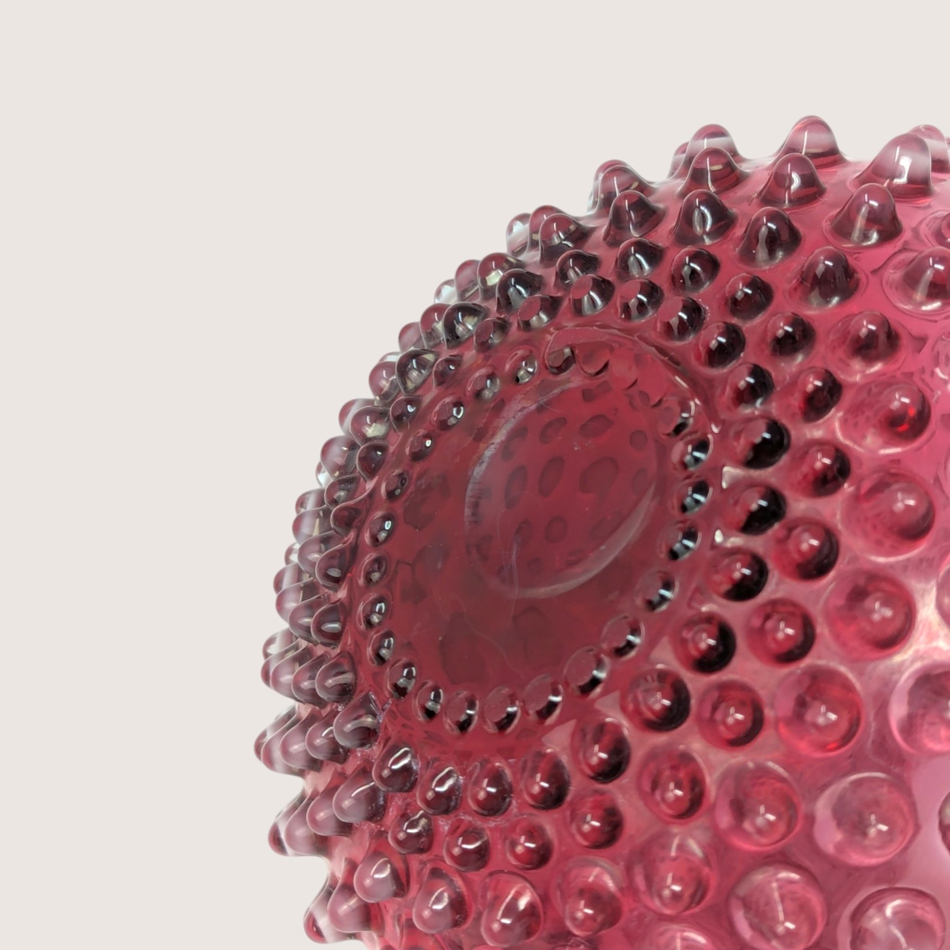 Victorian Cranberry Hobnail Glass Pitcher