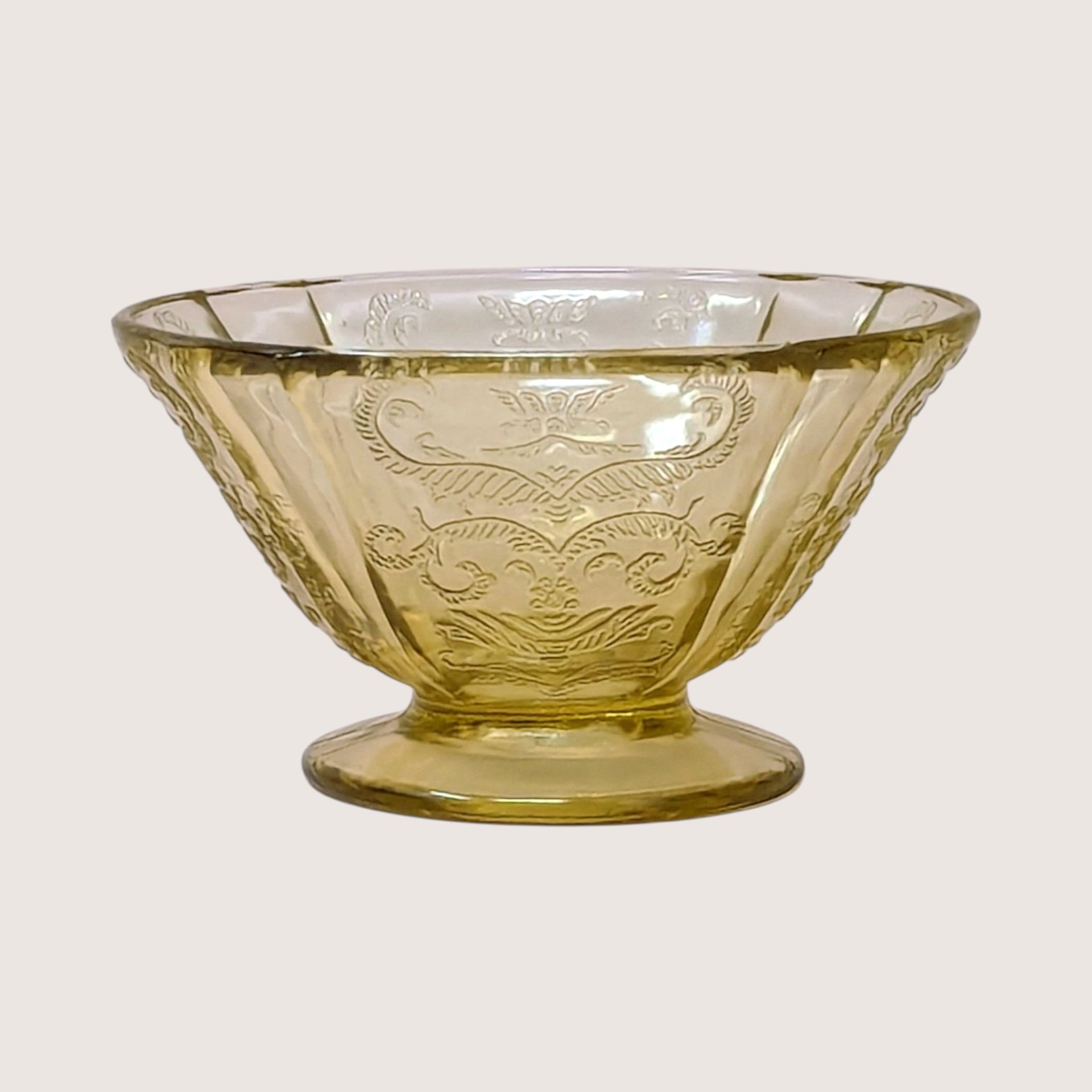 1930s Federal Glass Madrid Amber Sherbet Cups Set of 5