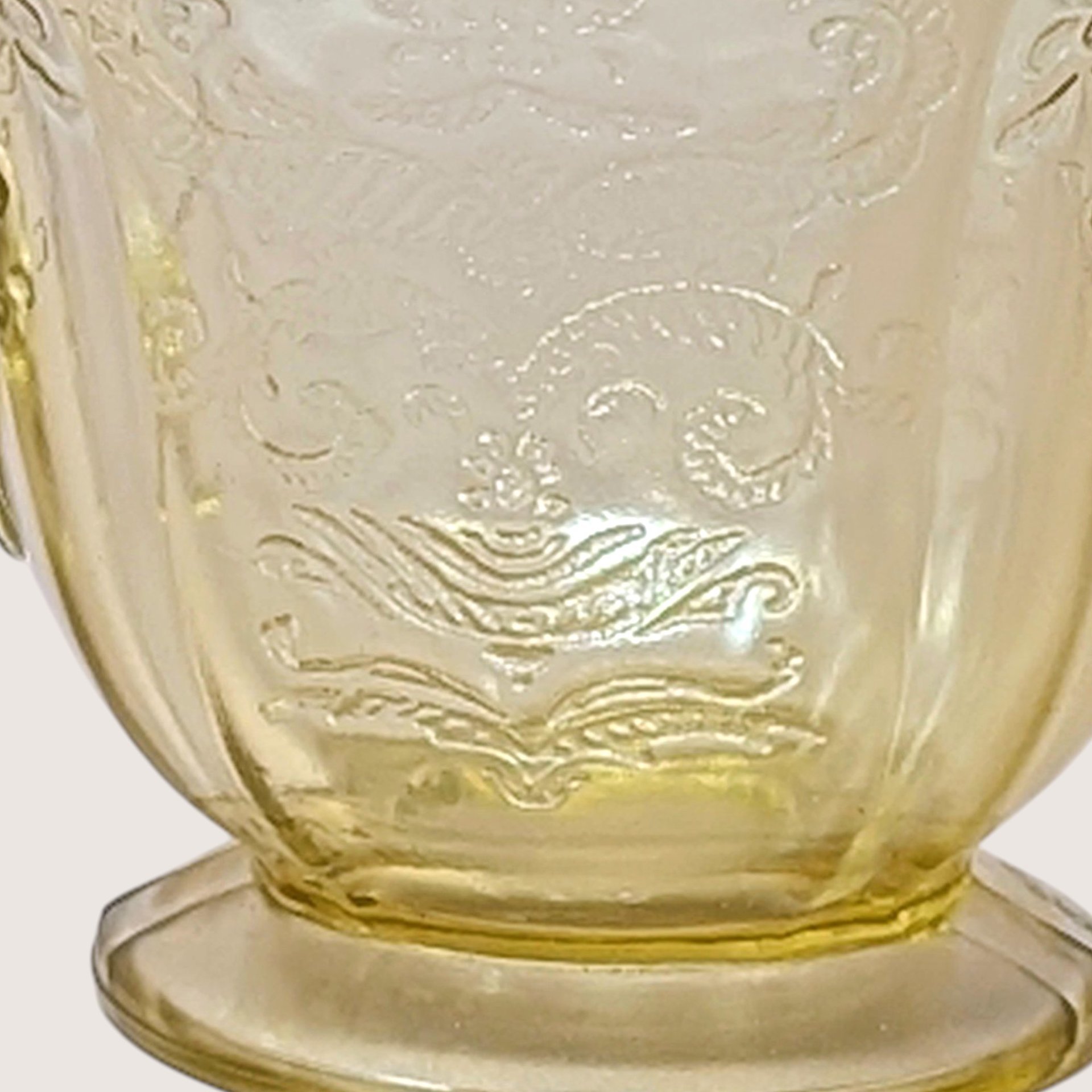 1930s Federal Glass Madrid Pattern Sugar Bowl and Creamer Set