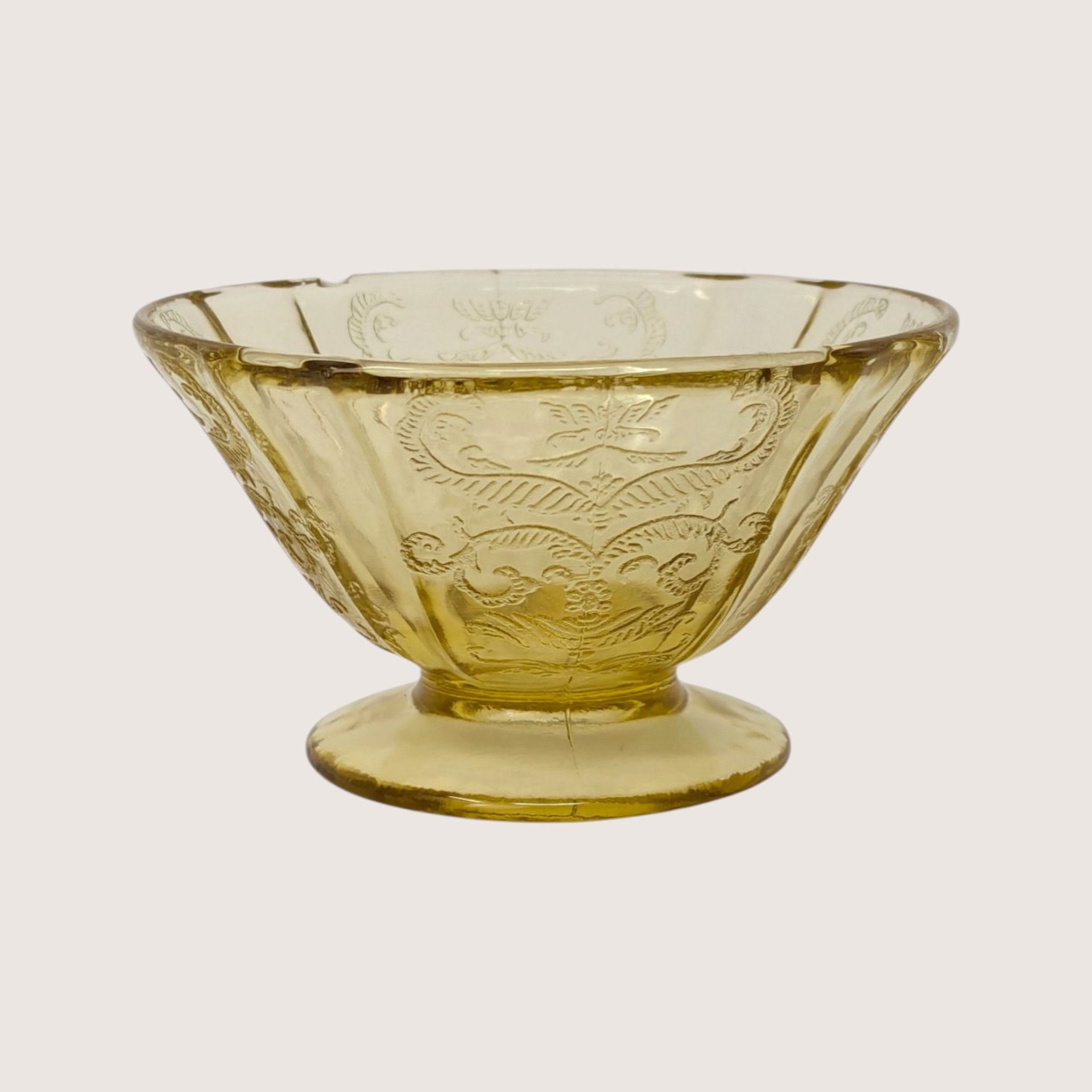 1930s Federal Glass Madrid Pattern Sherbet Cups Set of 6