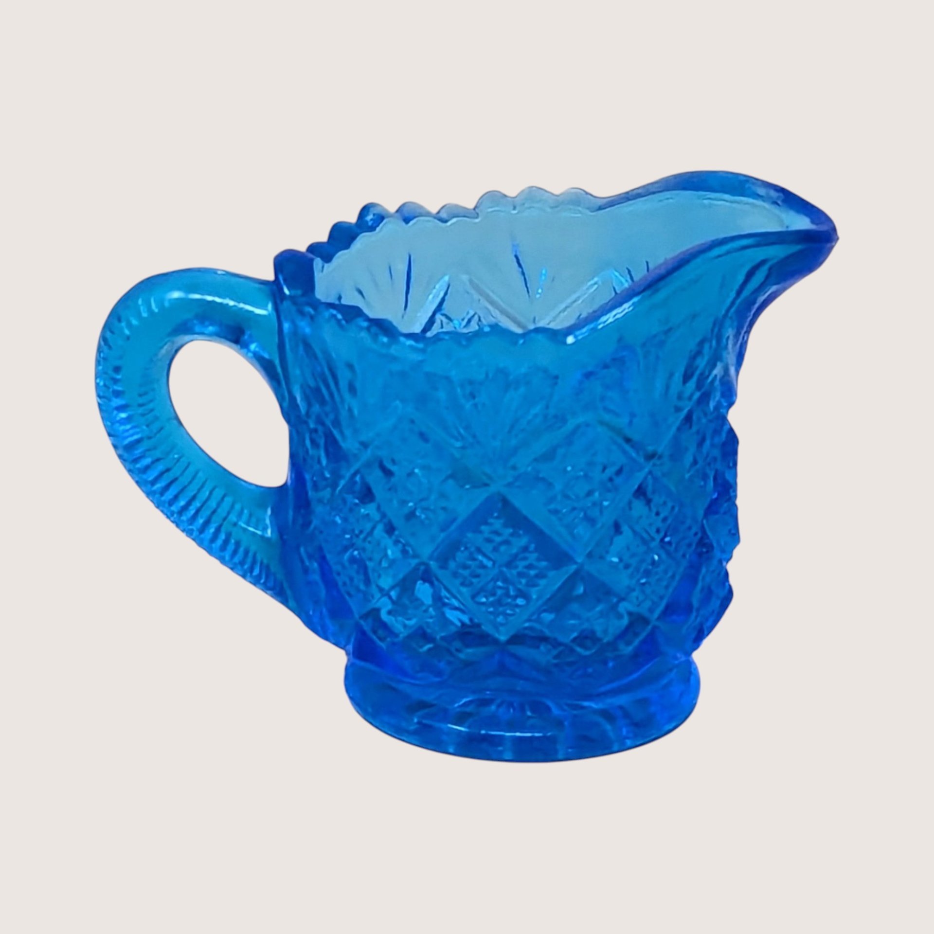 1960s Westmoreland Thumbelina Blue Toy Sugar Creamer and Butter Set