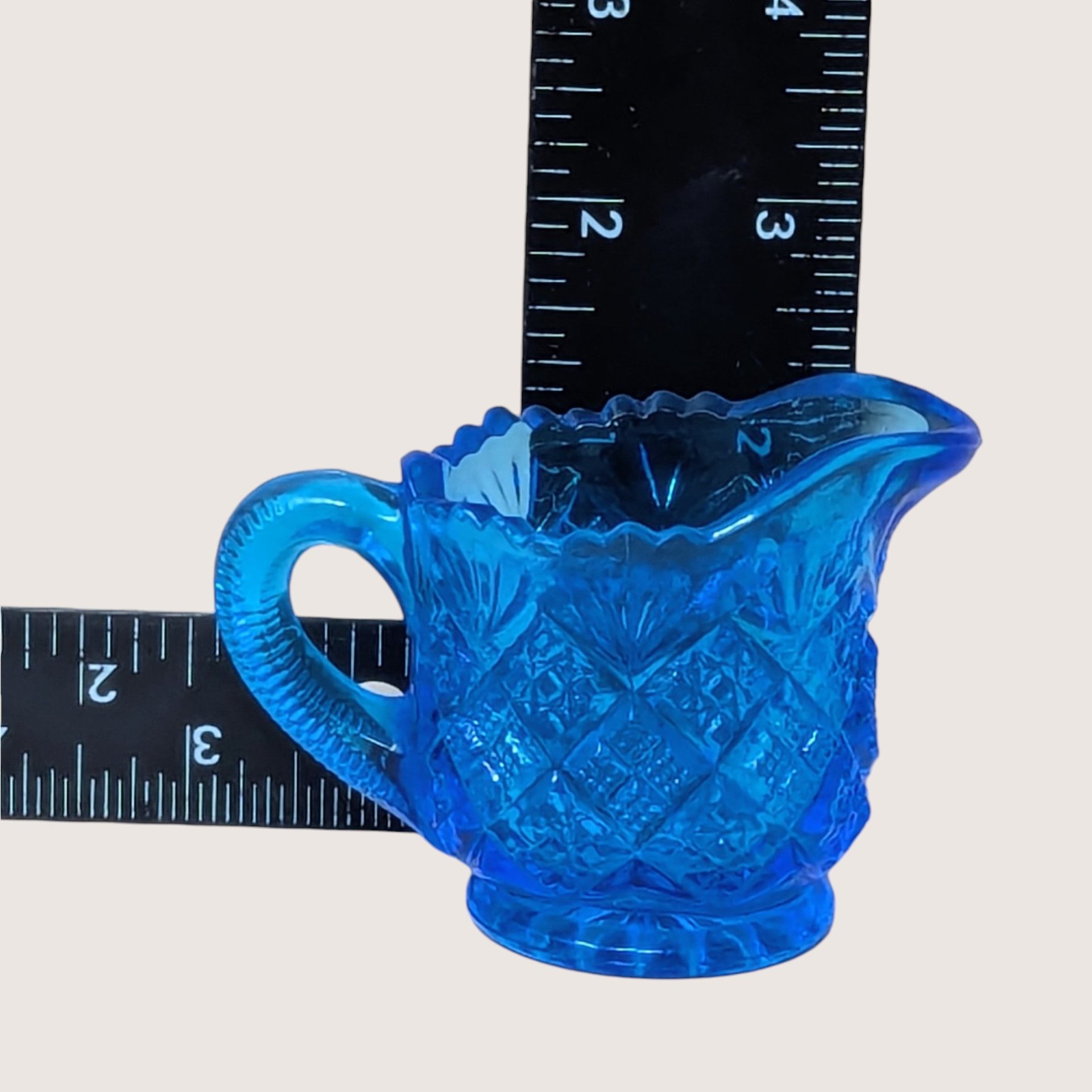 1960s Westmoreland Thumbelina Blue Toy Sugar Creamer and Butter Set
