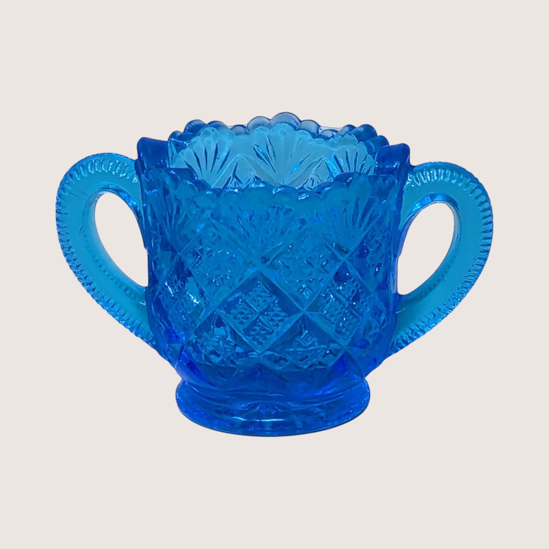 1960s Westmoreland Thumbelina Blue Toy Sugar Creamer and Butter Set