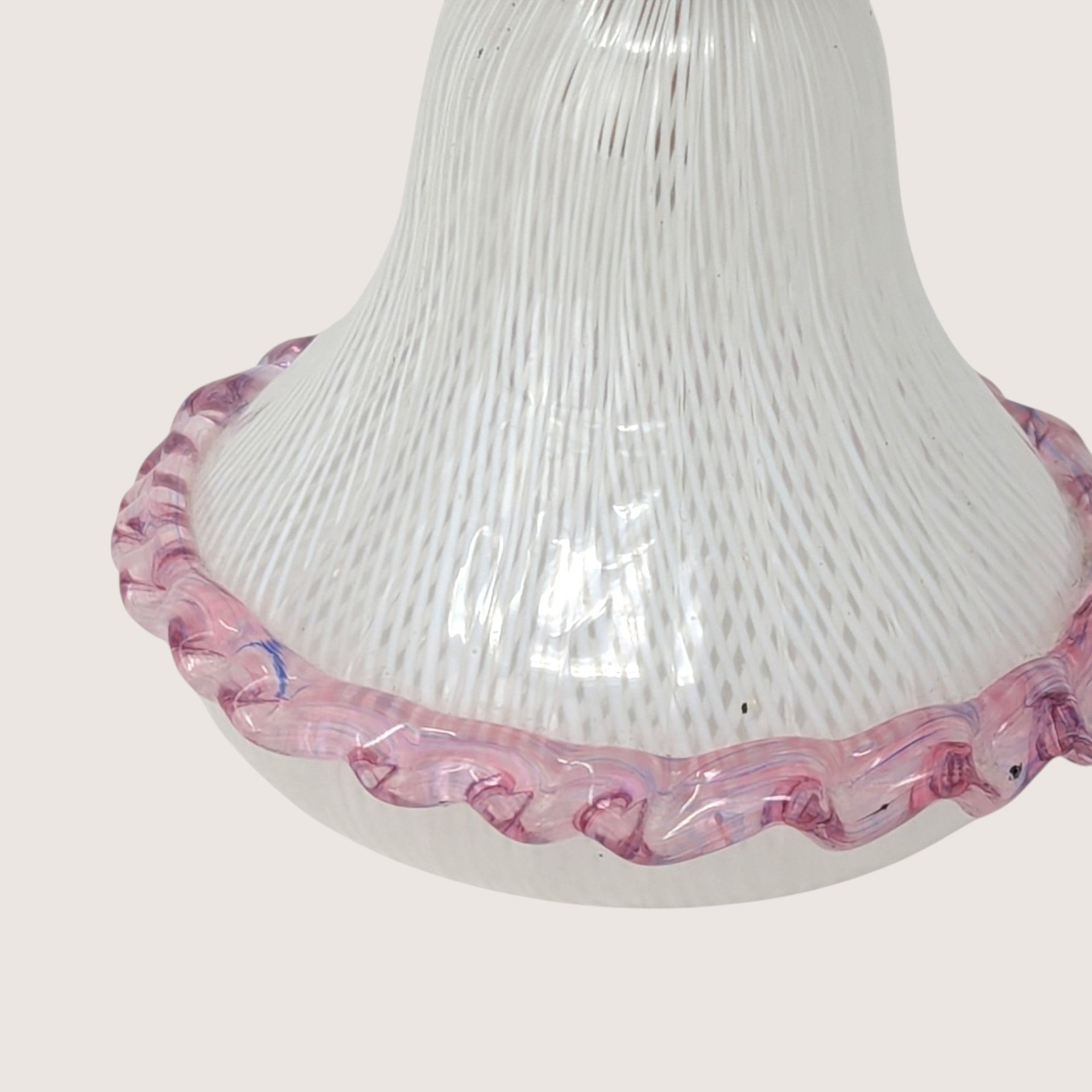 1950s Murano Latticino Glass Perfume Bottle with Jeweled Atomizer