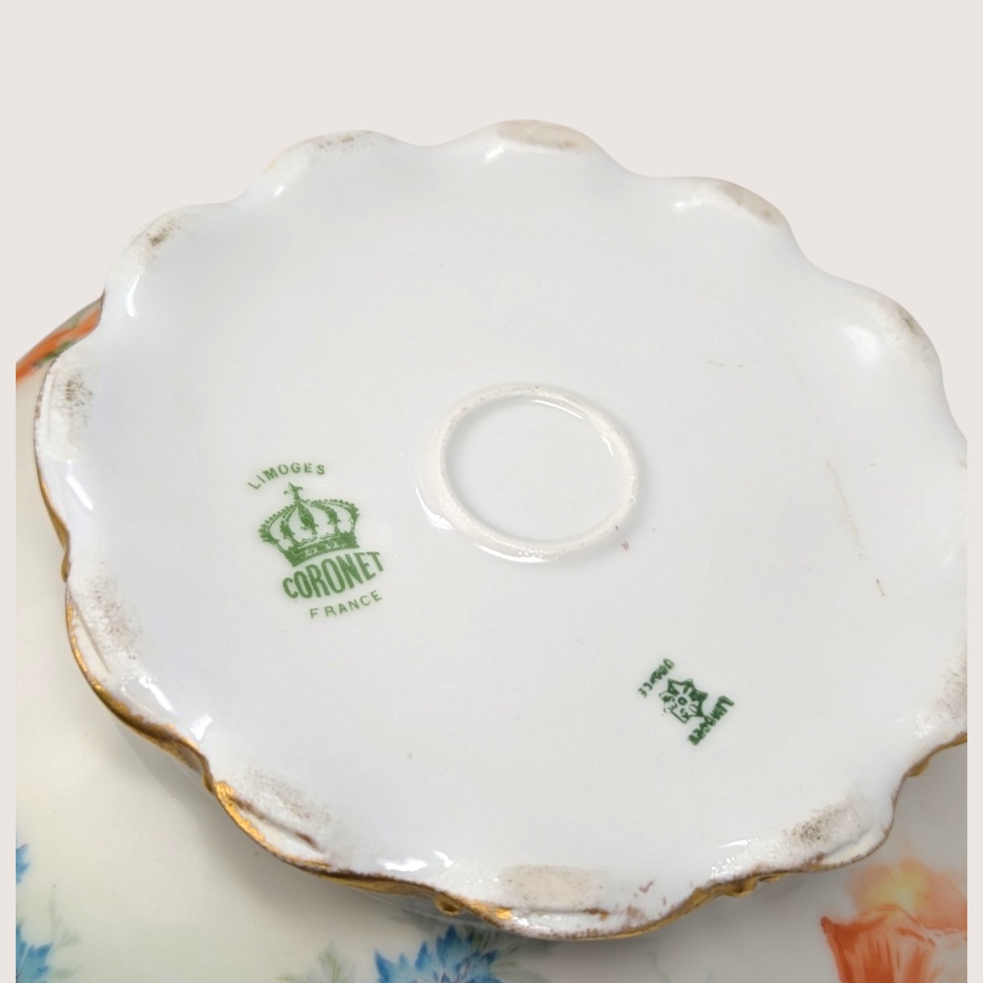 1910s Coronet Limoges Porcelain Floral Covered Tureen