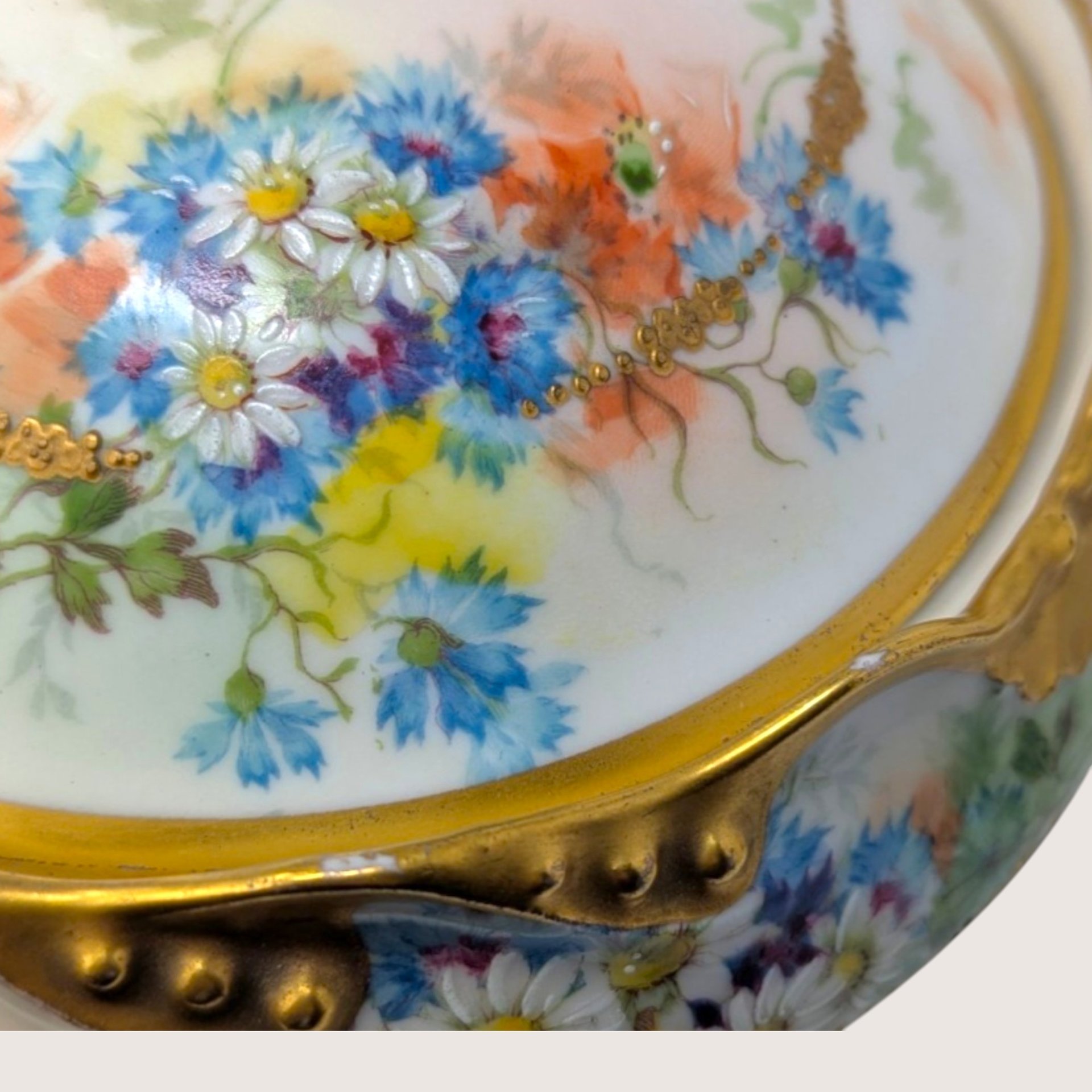 1910s Coronet Limoges Porcelain Floral Covered Tureen