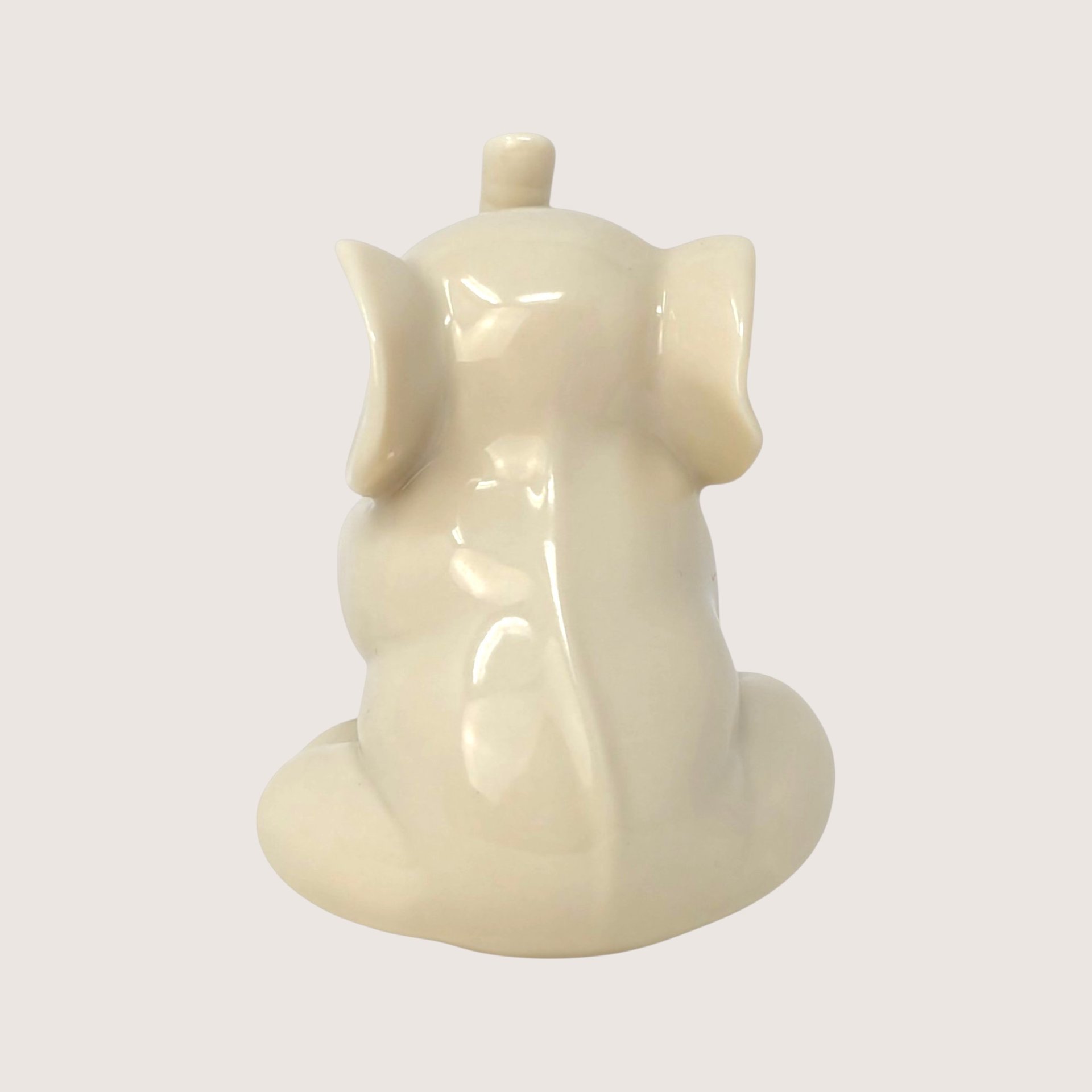 1980s Lenox Porcelain Elephant Figurine with Gold Accents